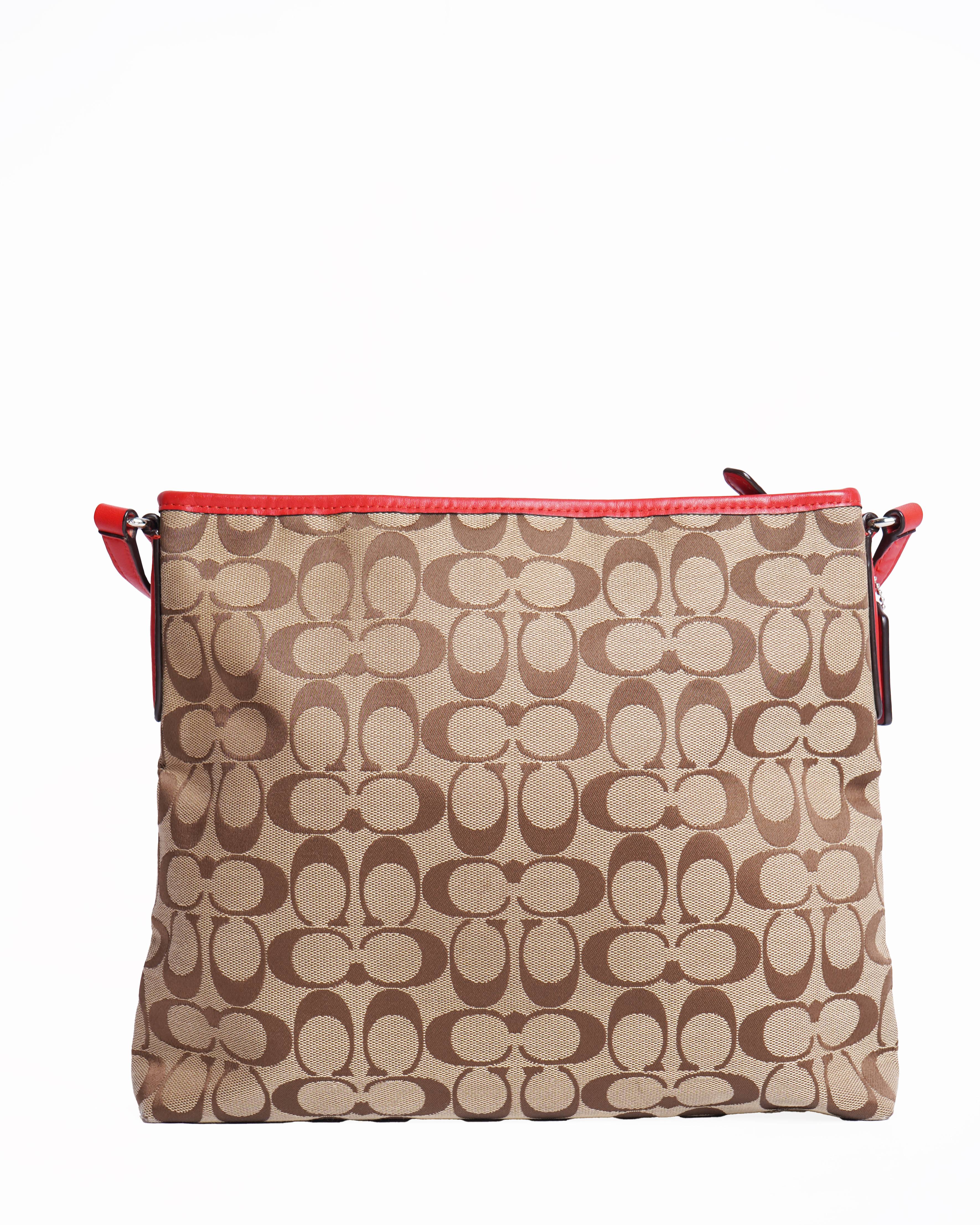 Coach Monogram Canvas & Leaher Shoulder Bag