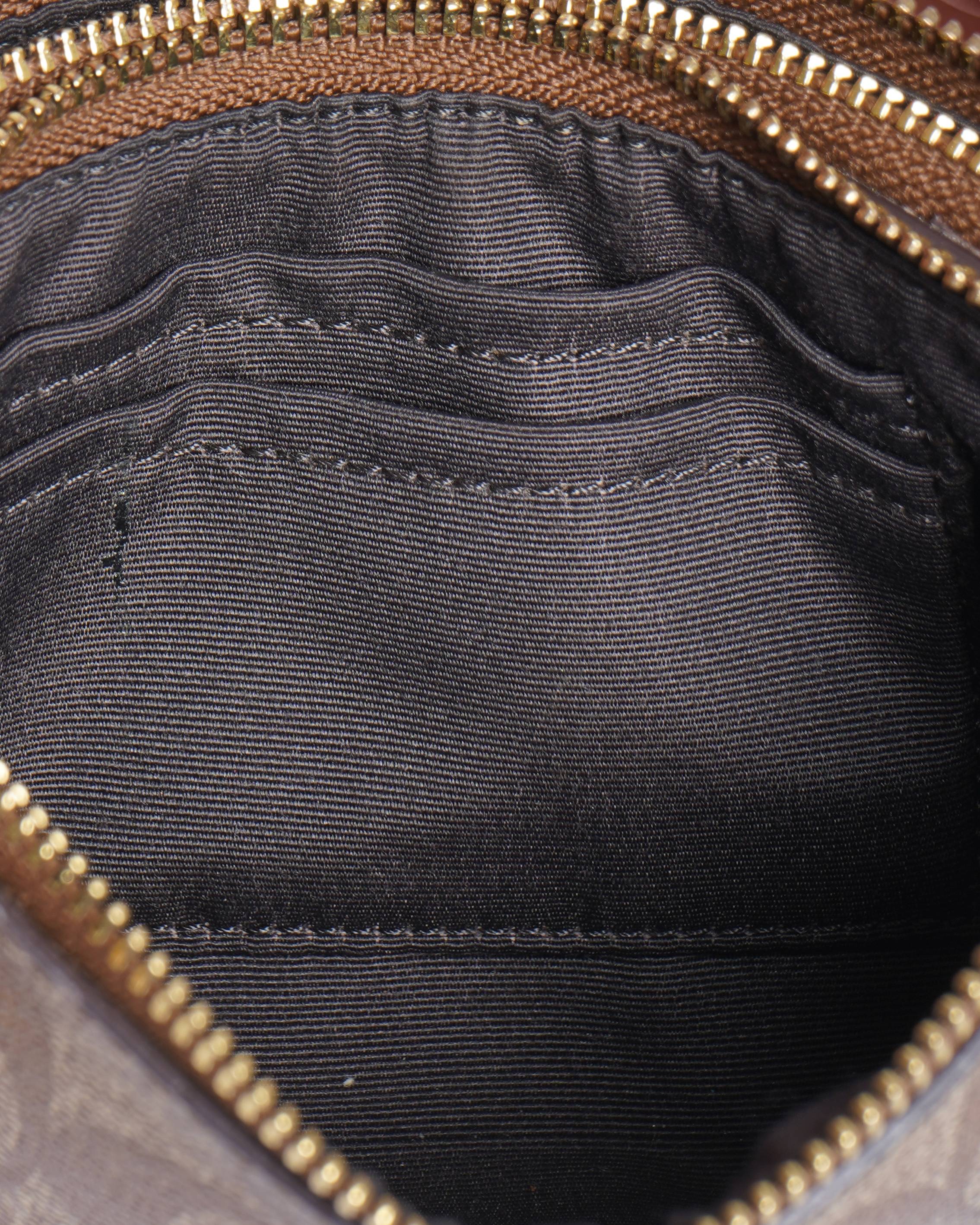 Coach monogram signature brown wristlet