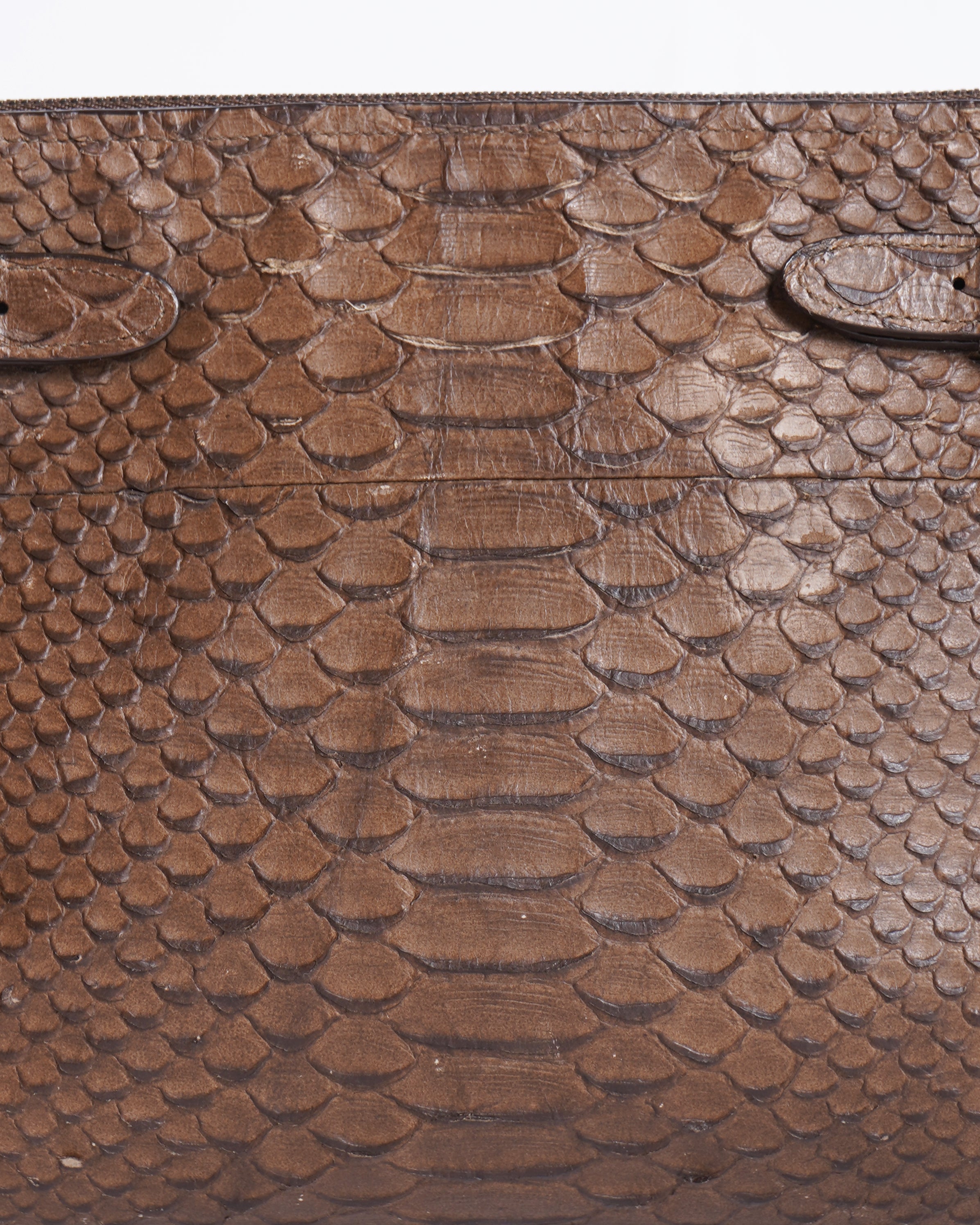 Coach Embossed Clutch Bag In Brown