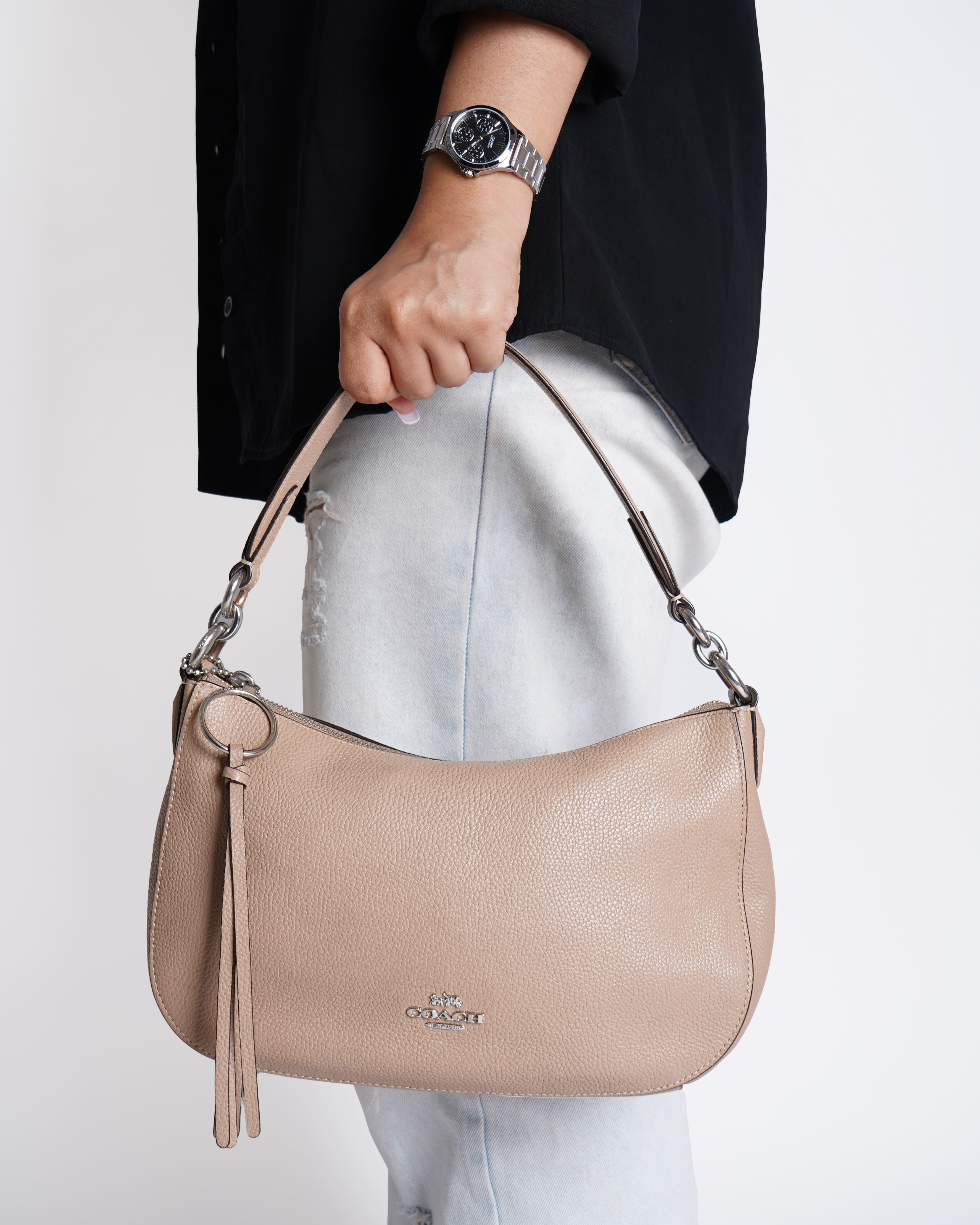 COACH
Textured Top-Handle crossbody Bag with Detachable Strap