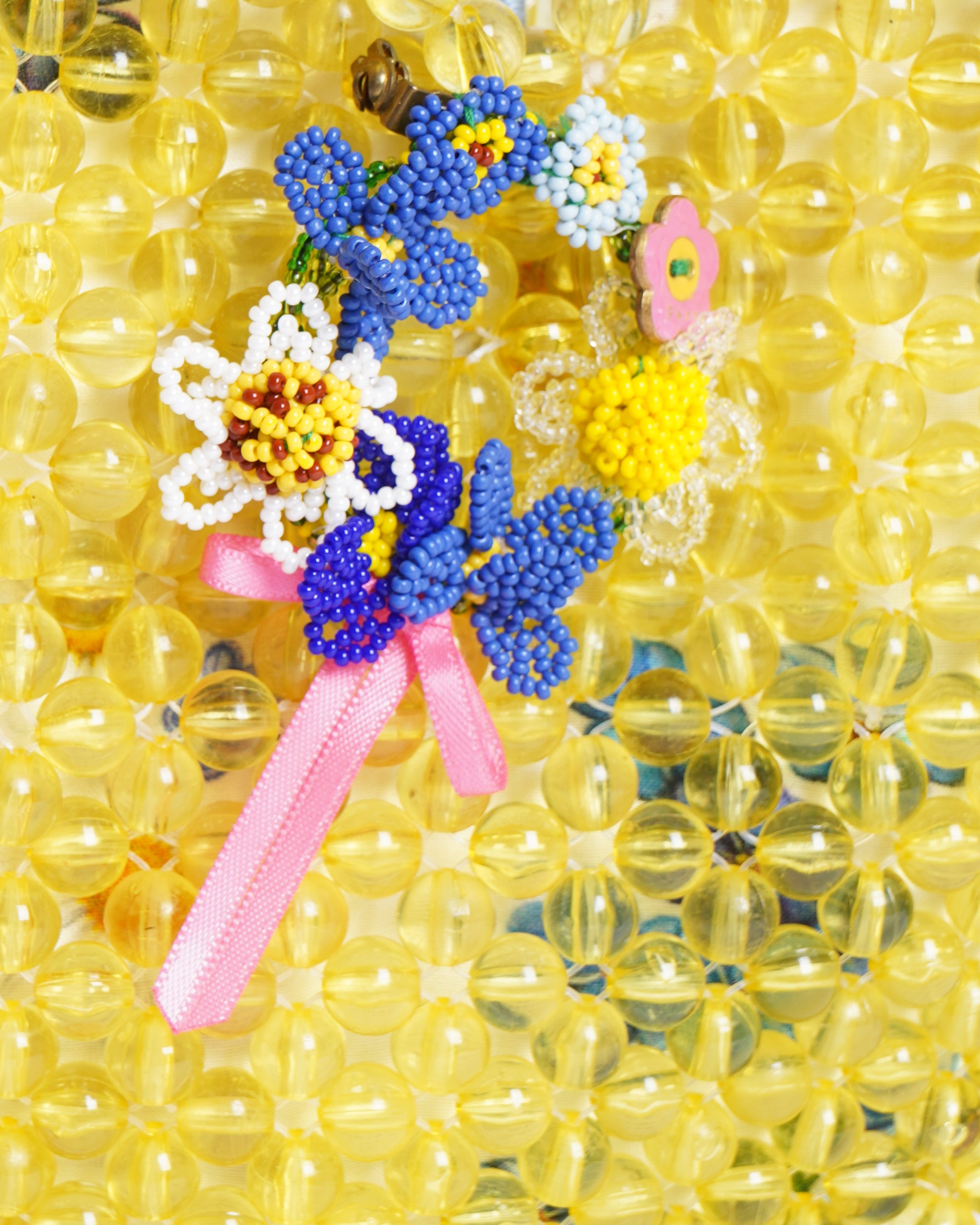 Pero Beaded  Heart Bag In Yellow