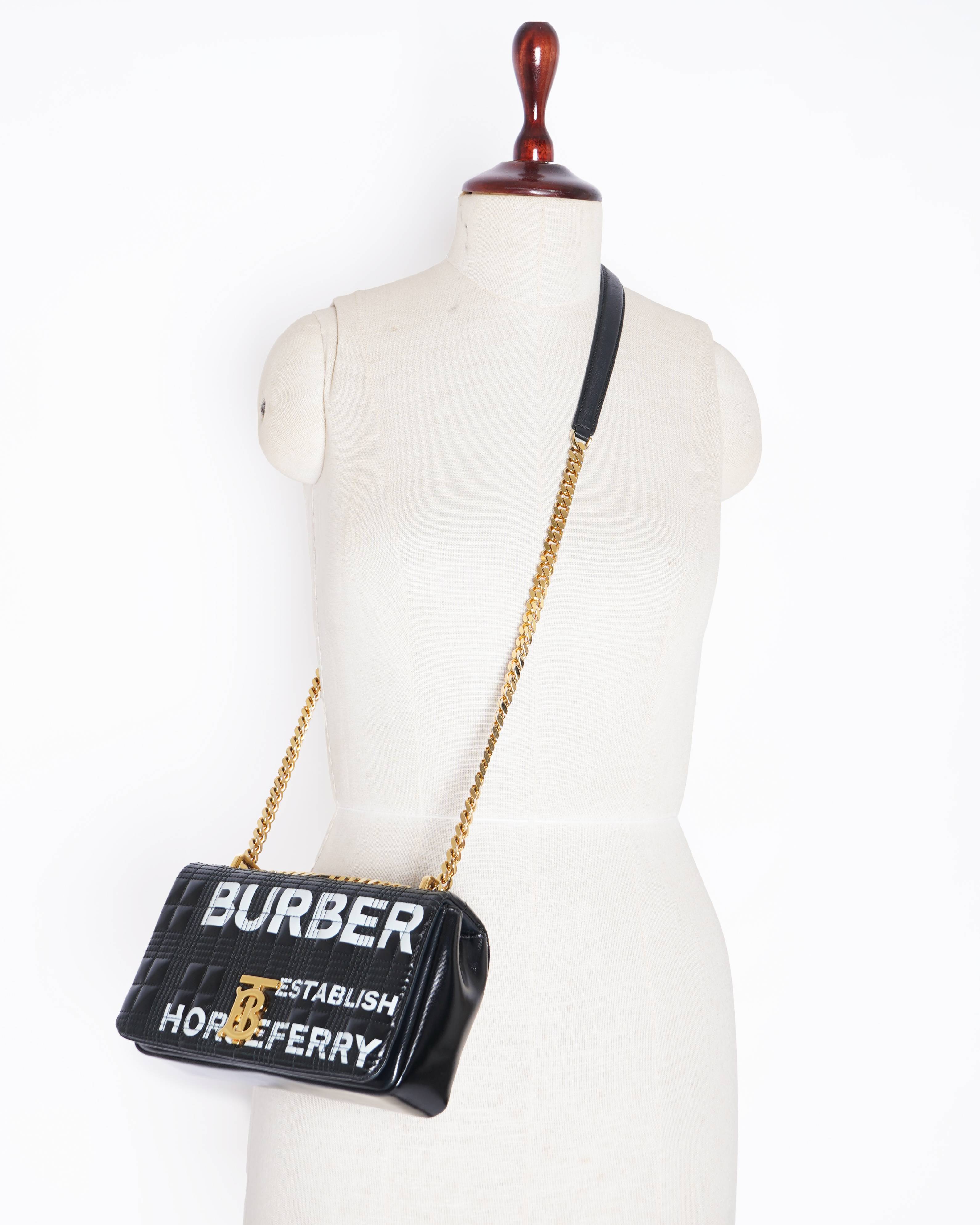Burberry lola horseferry quilted crossbody bag