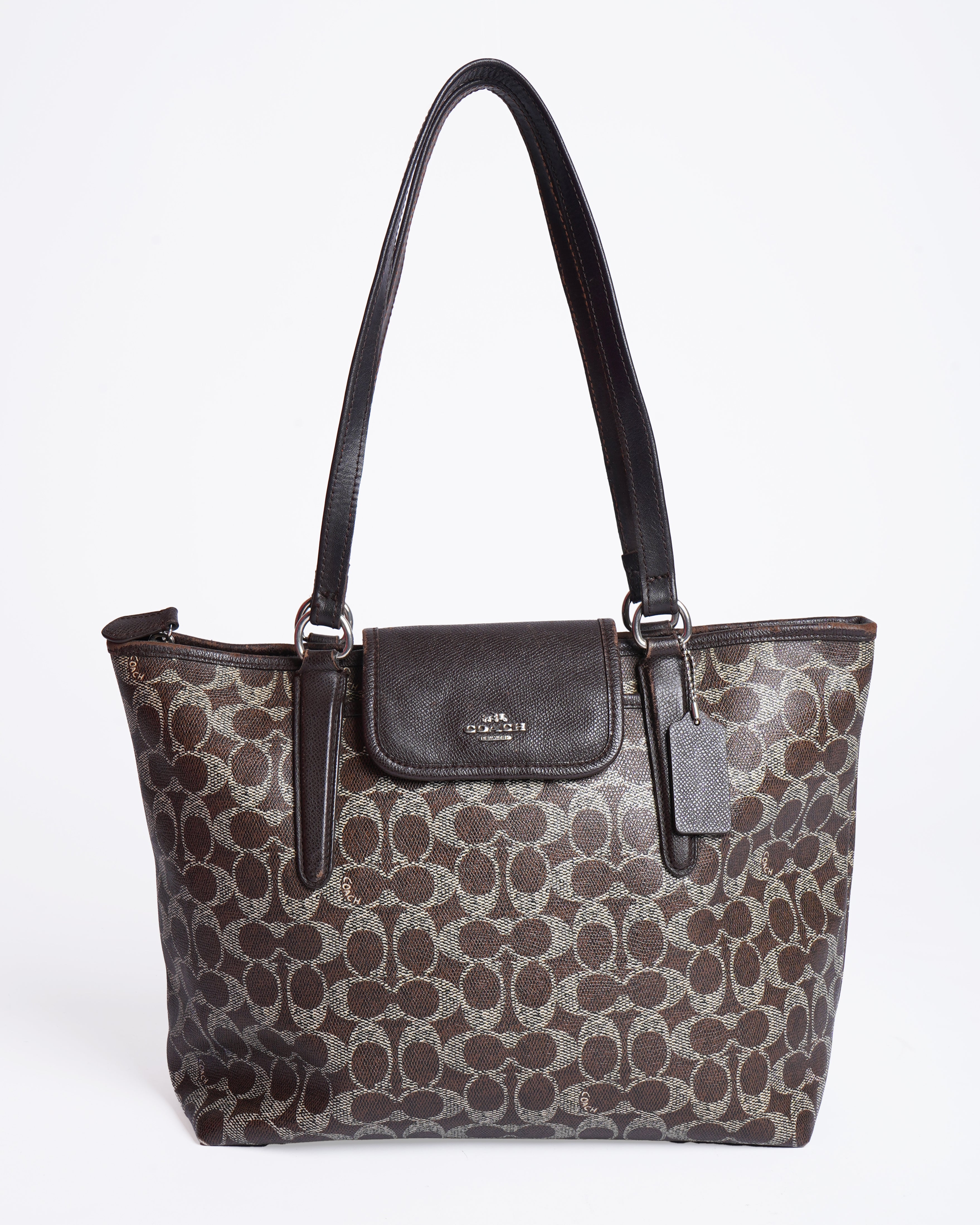 Coach signature monogram tote bag