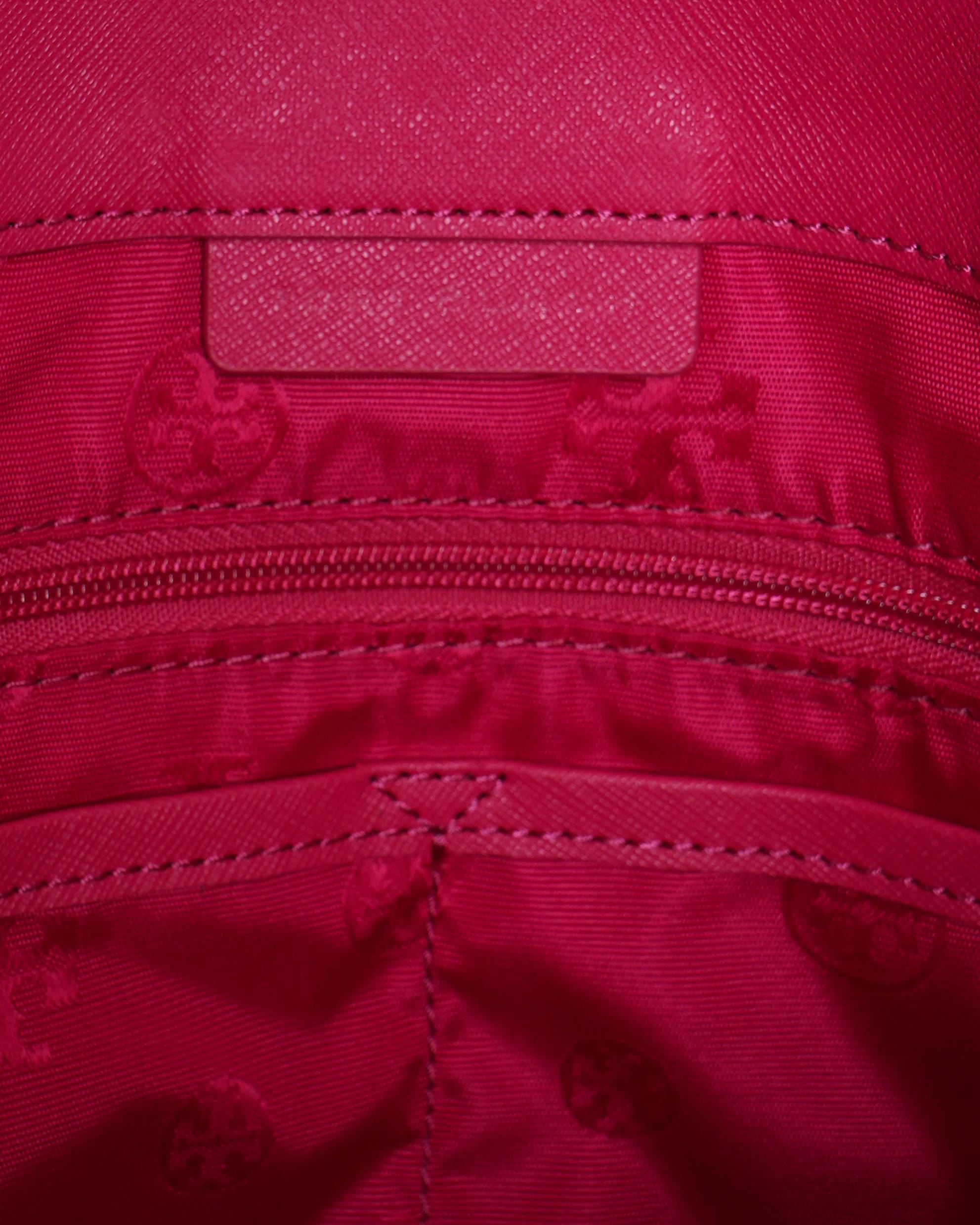 Tory Burch Fuchsia Leather Medium York Buckle Tote