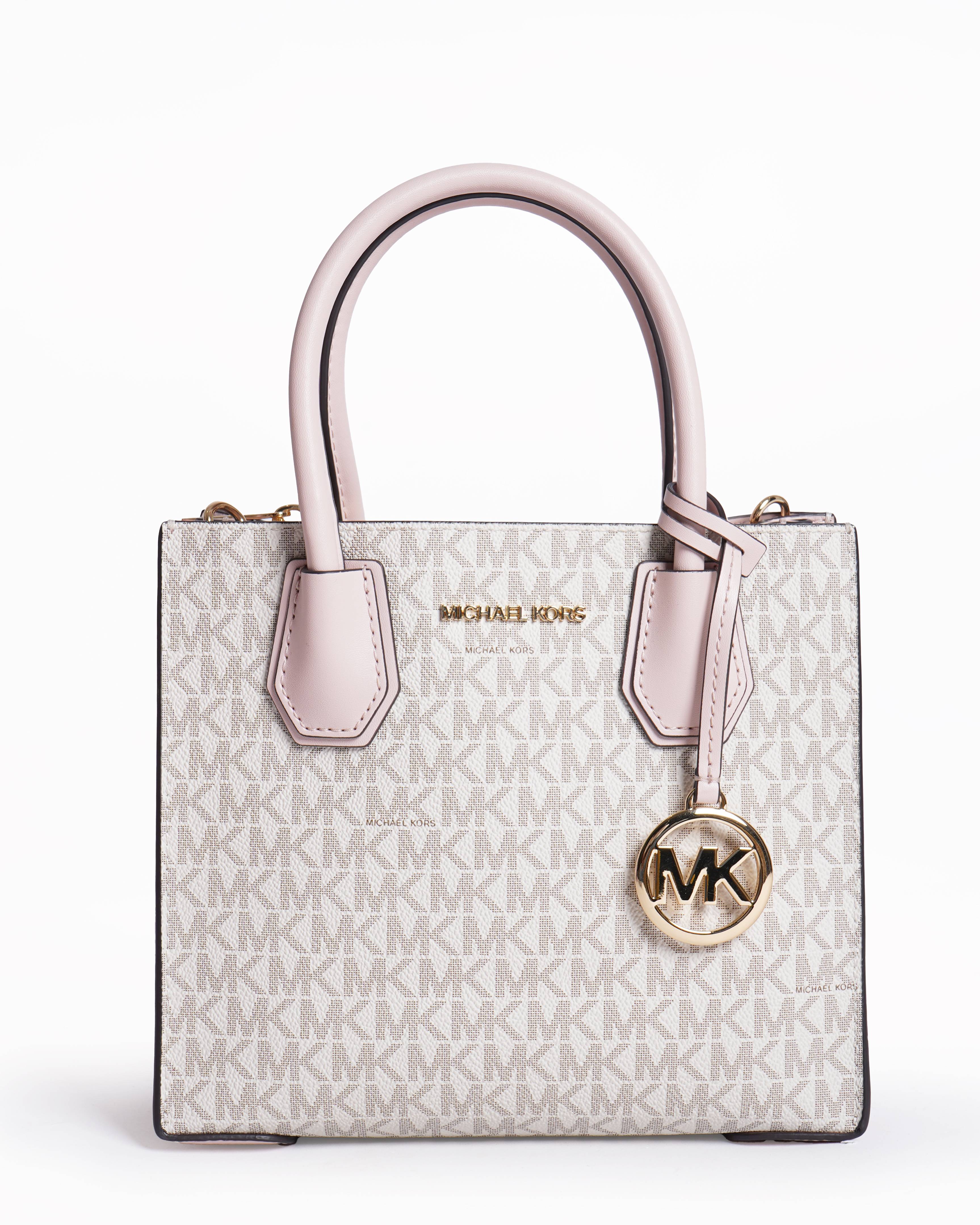 Michael kors mercer pink and signature logo satchel Bag