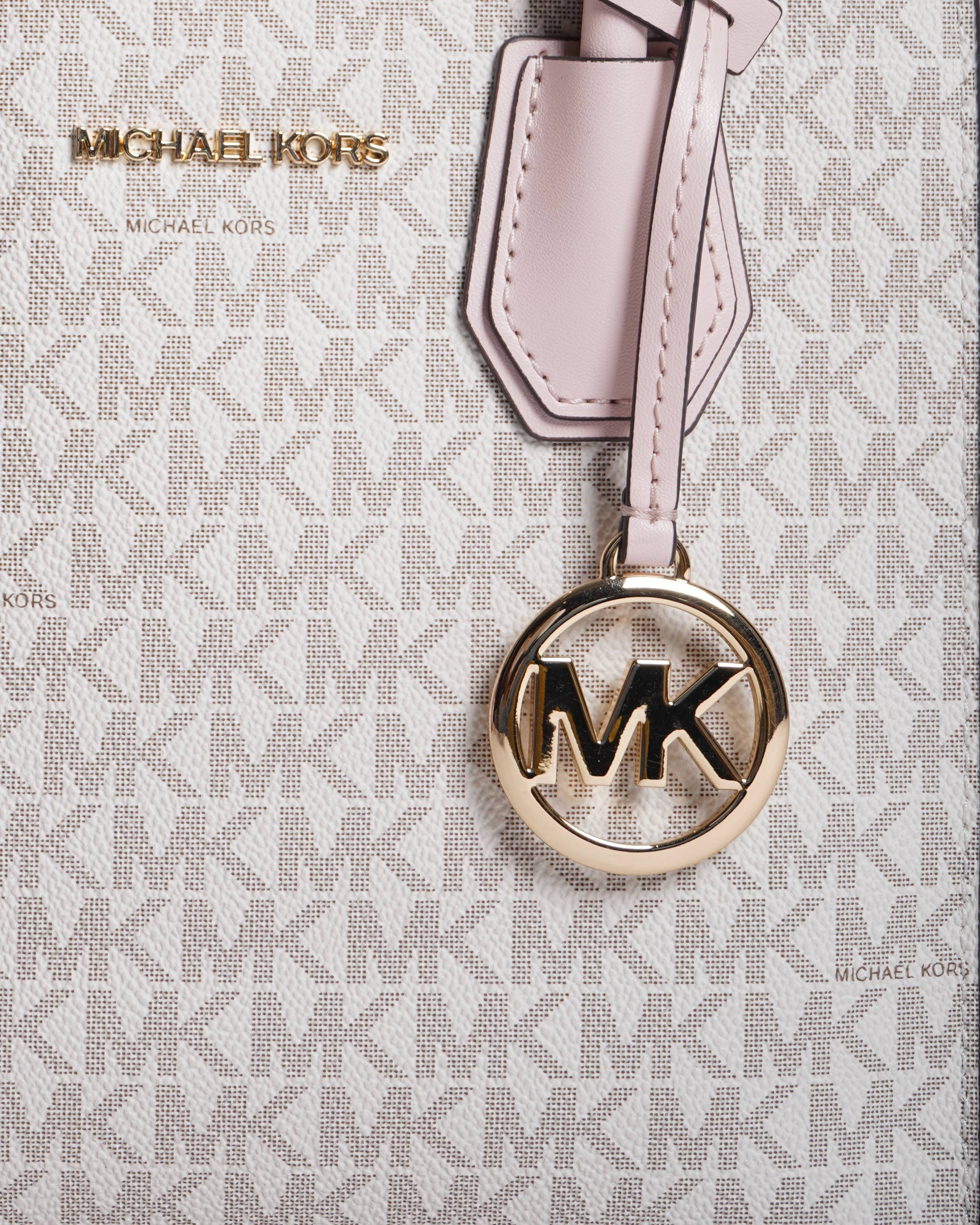 Michael kors mercer pink and signature logo satchel Bag