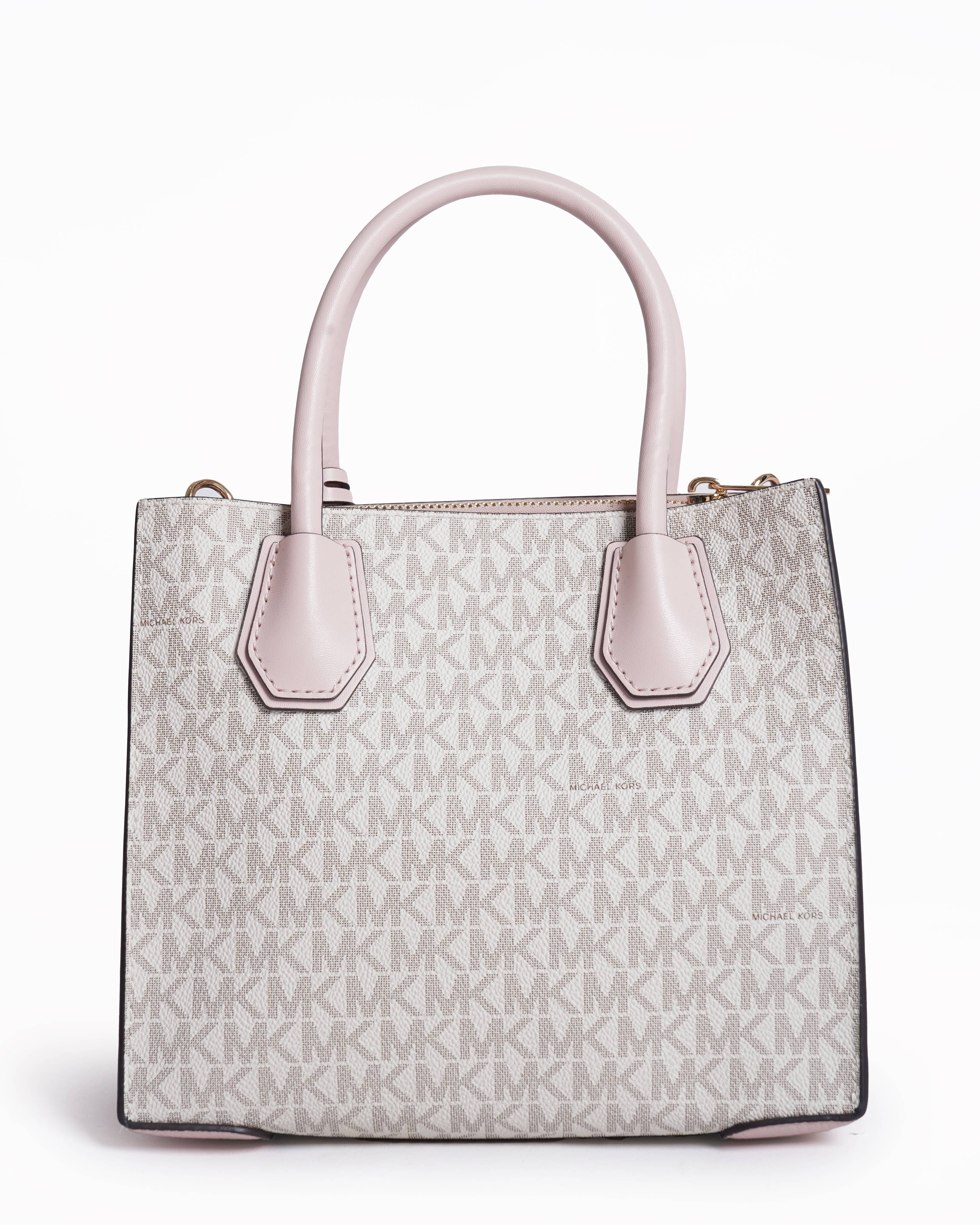 Michael kors mercer pink and signature logo satchel Bag