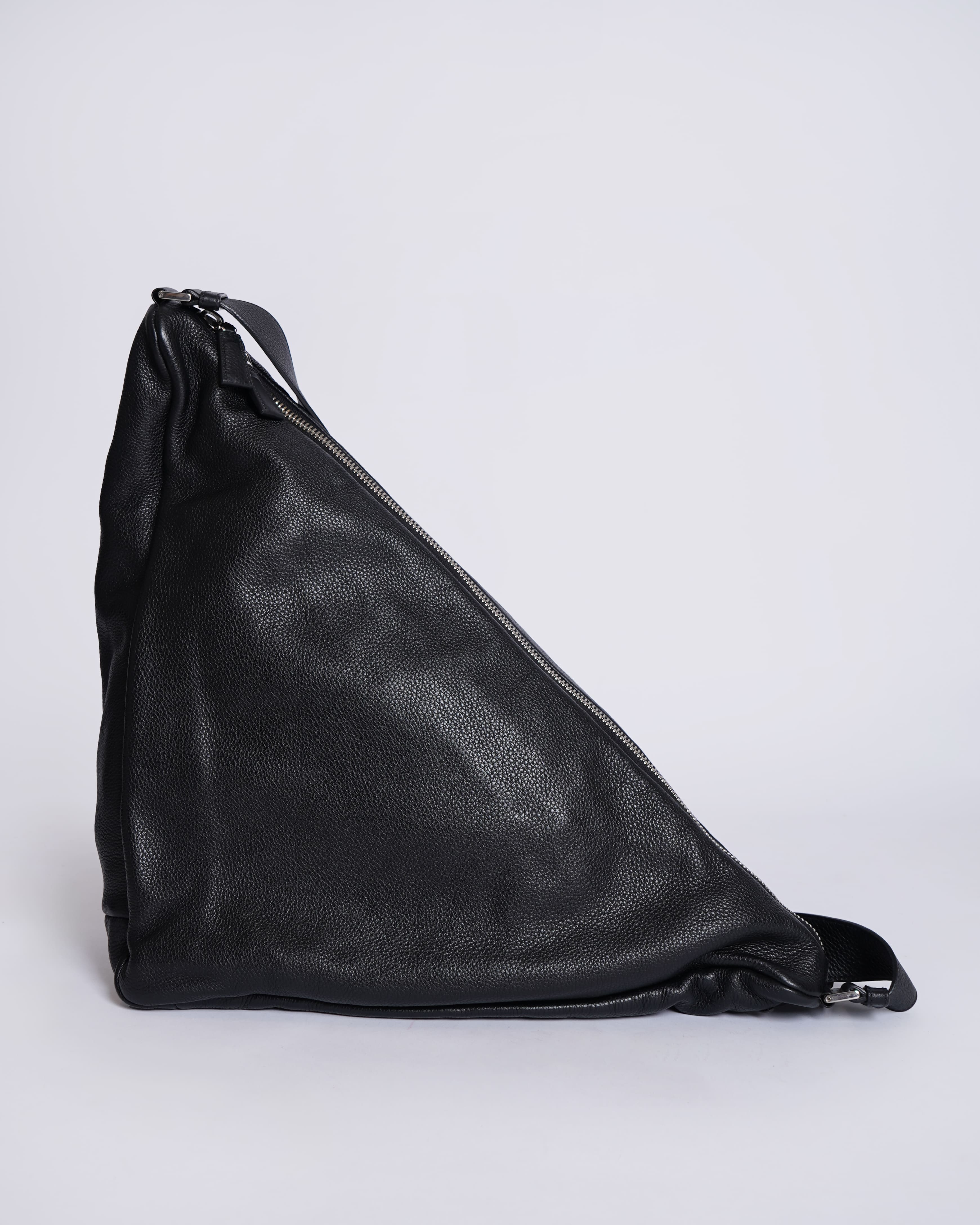 Prada Black Vitello Daino Triangle Crossbody Bag