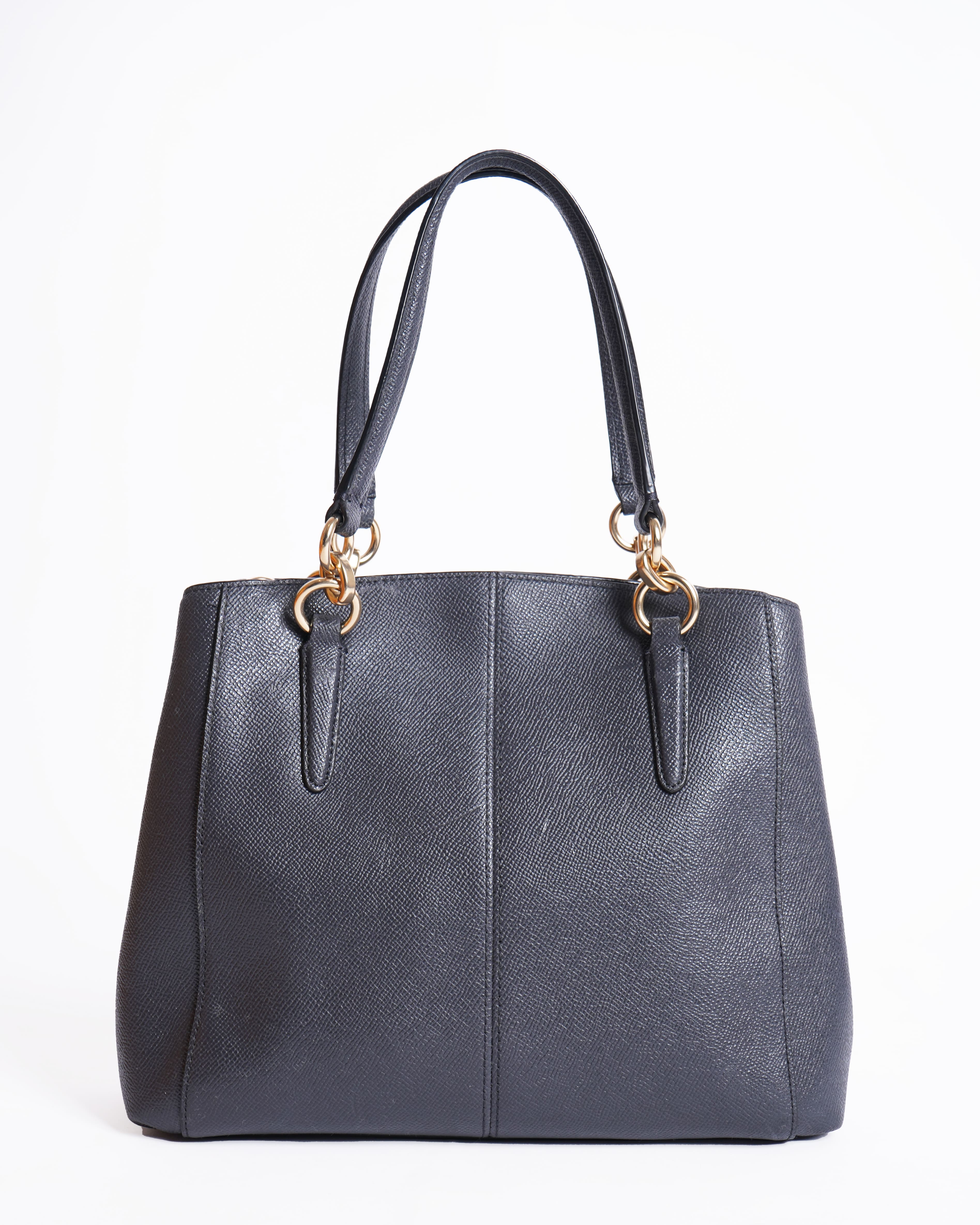 Coach black leather christie carryall satchel