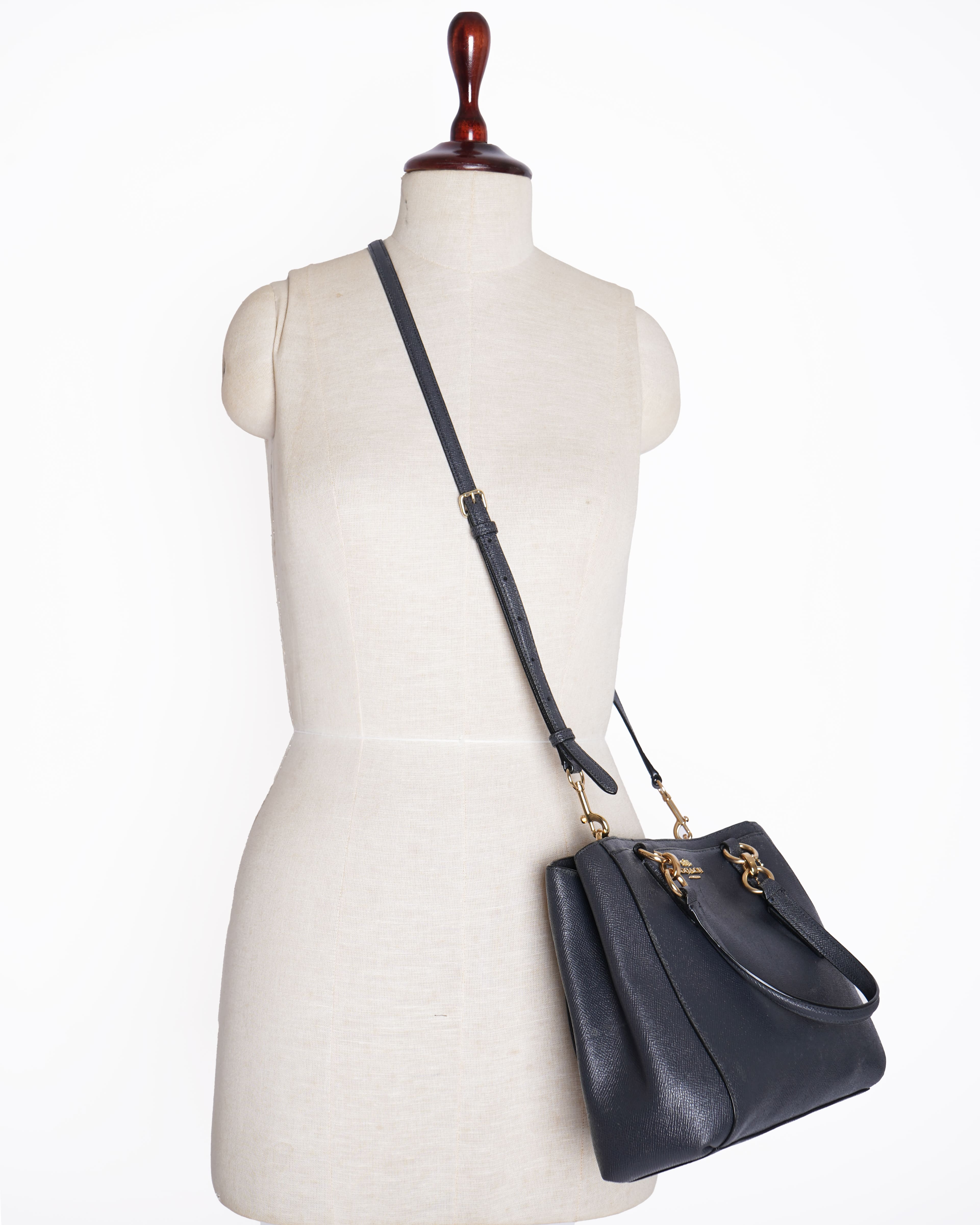 Coach black leather christie carryall satchel