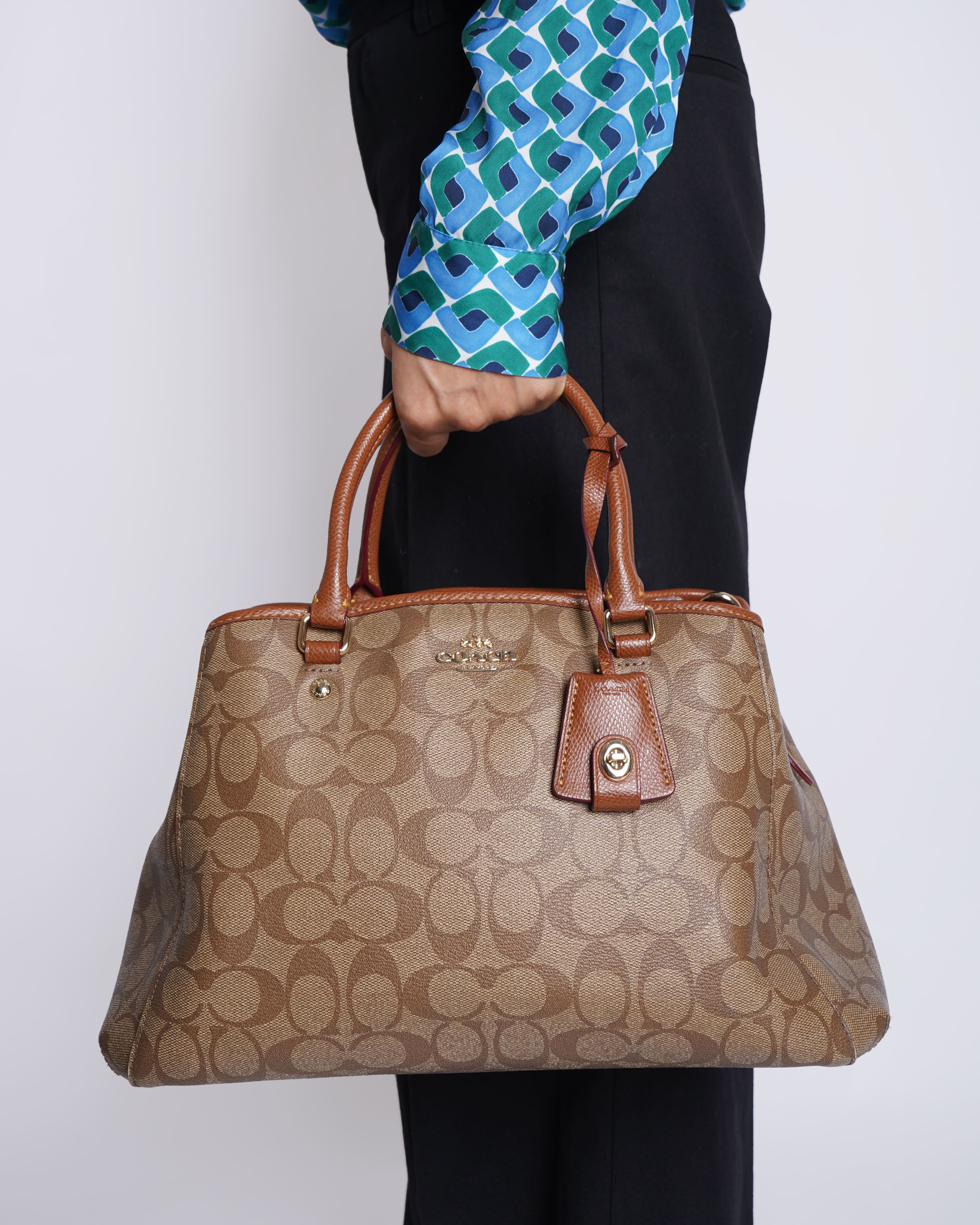 Coach Signature Coated Canvas Satchel