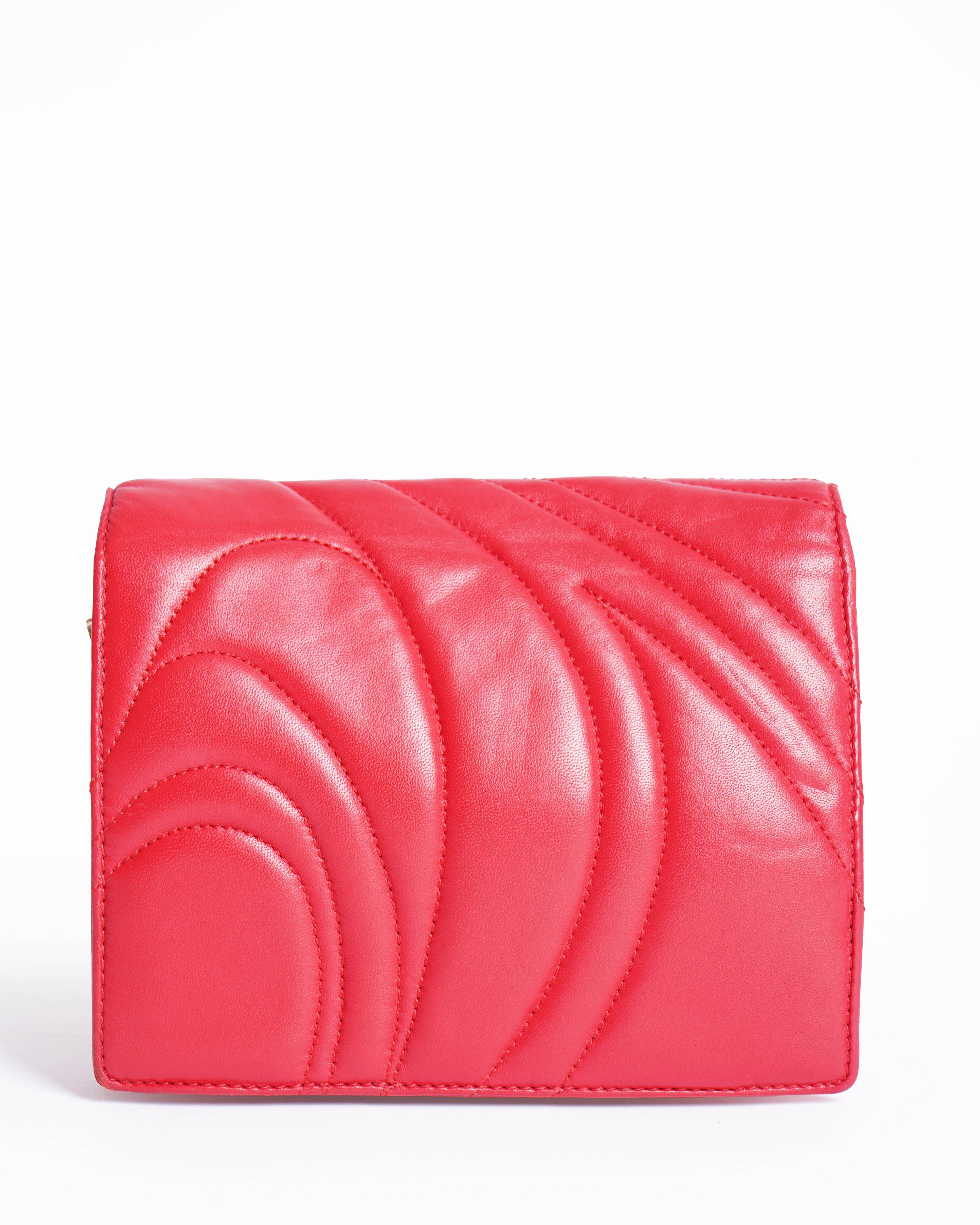 Emilio Pucci Red Quilted Leather Shoulder Bag