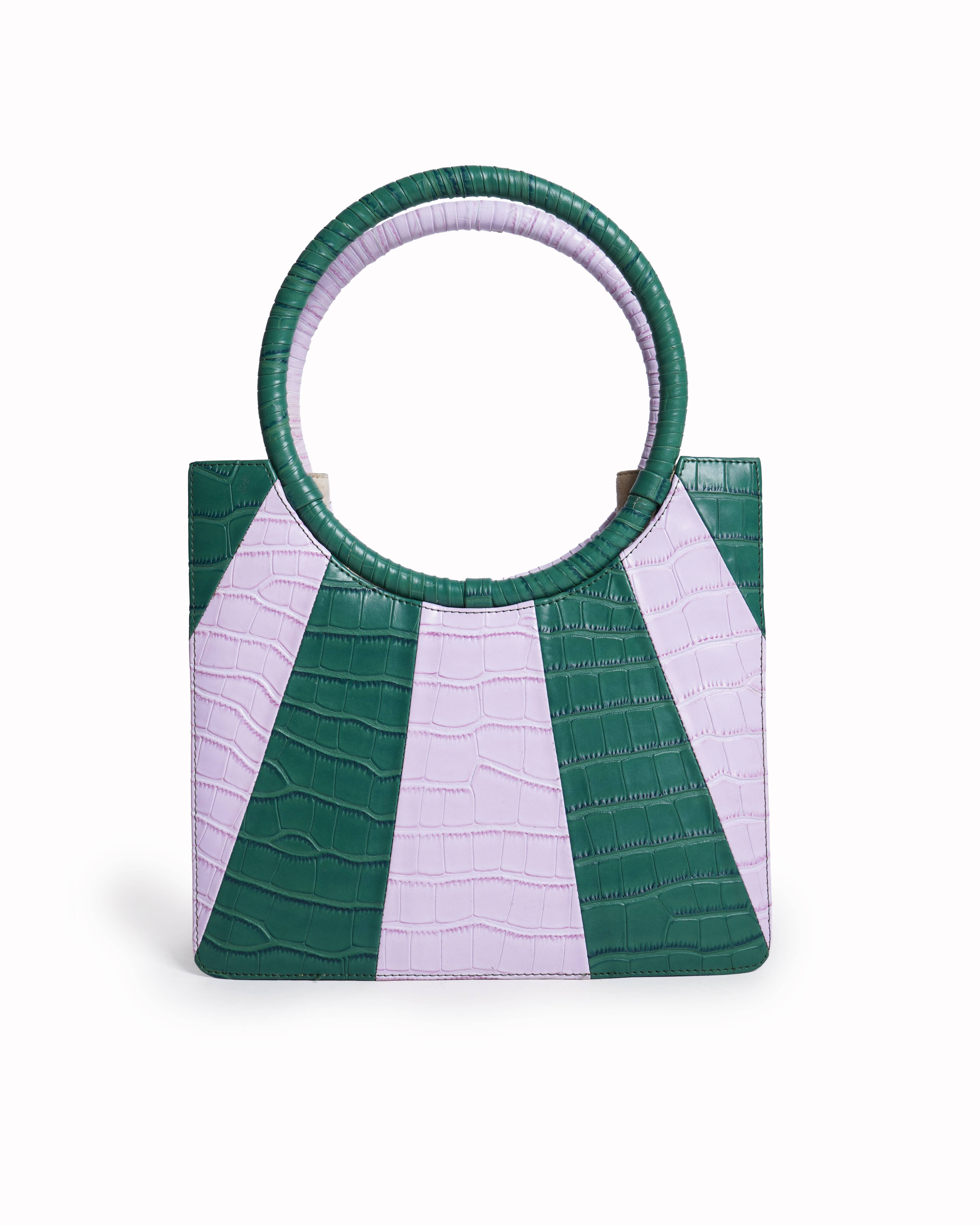 Papa don't preach
Frosted Lavender & Sacramento Green Faux Leather Tote Bag