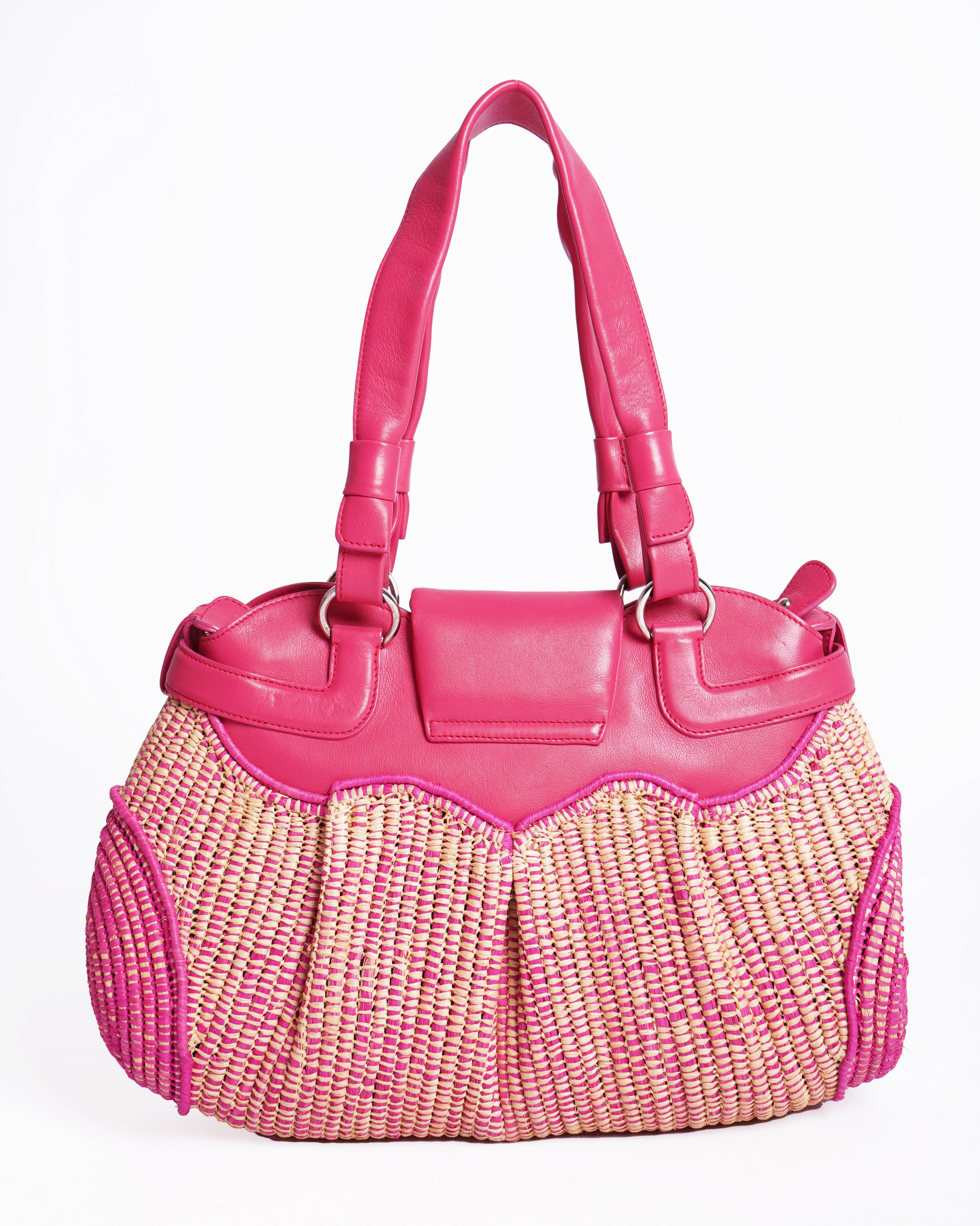 Salvatore Ferragamo sofia straw handbag