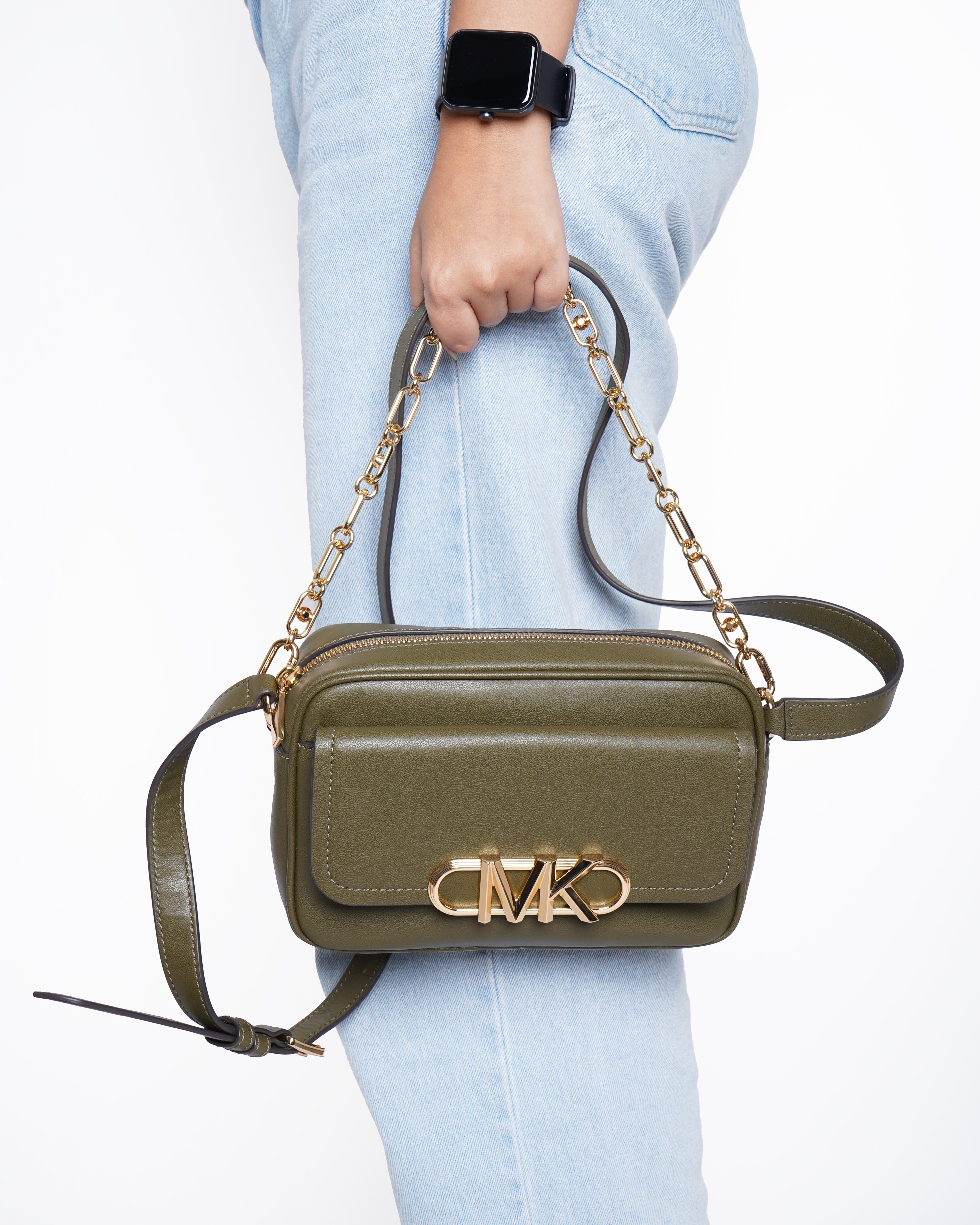 New Michael kors parker medium leather crossbody bag