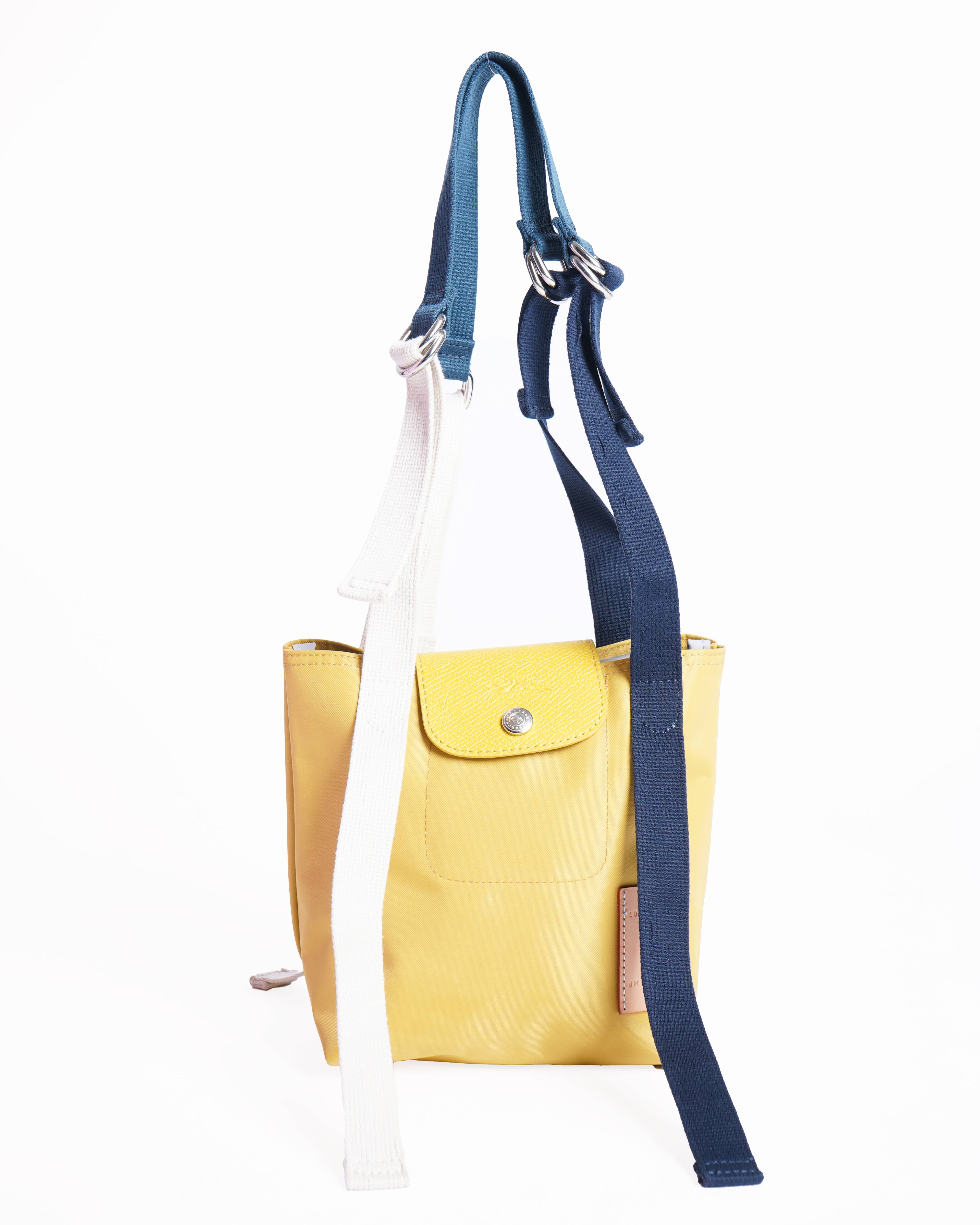 New Long Champ Small Nylon Tote In Mustard