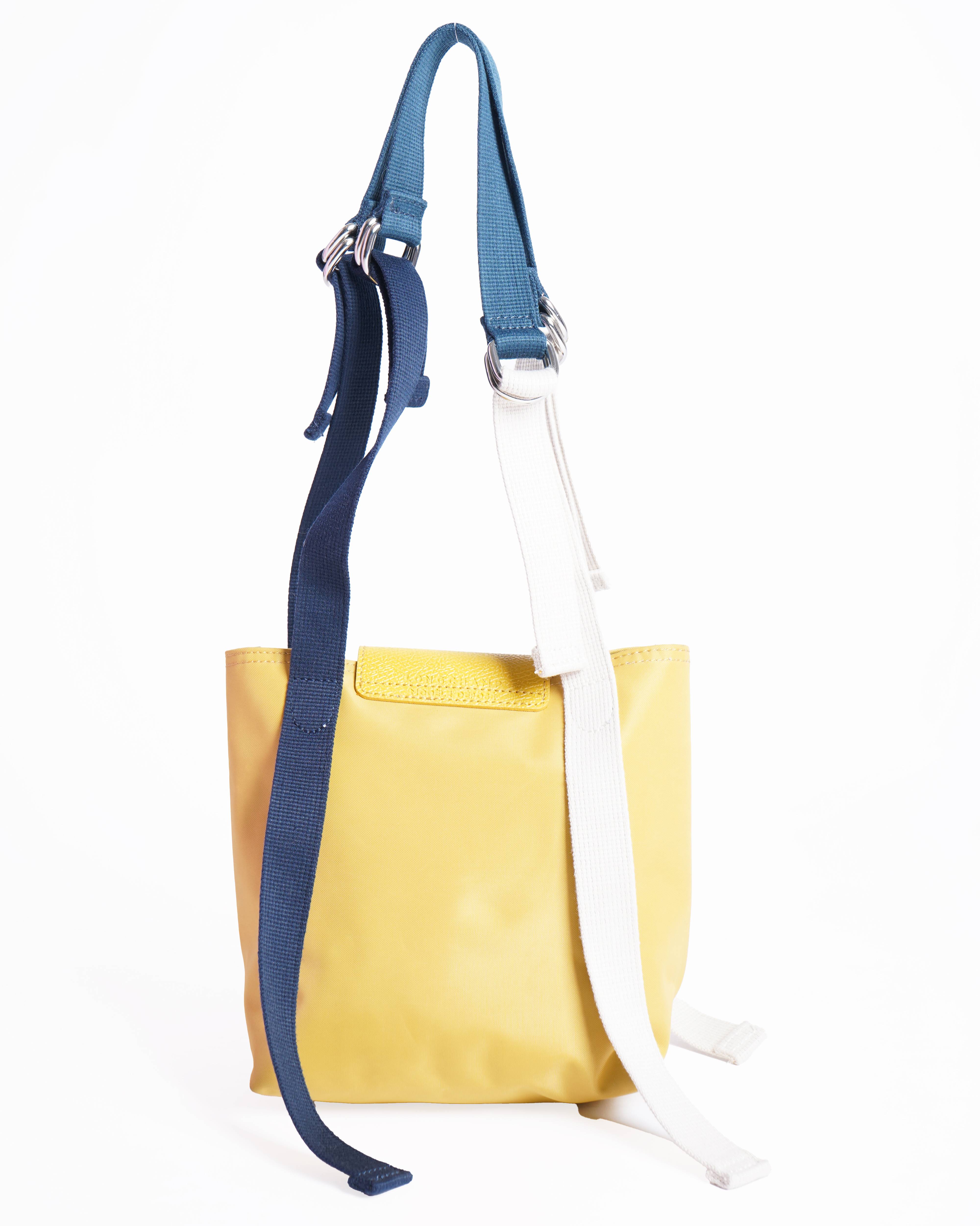 New Long Champ Small Nylon Tote In Mustard
