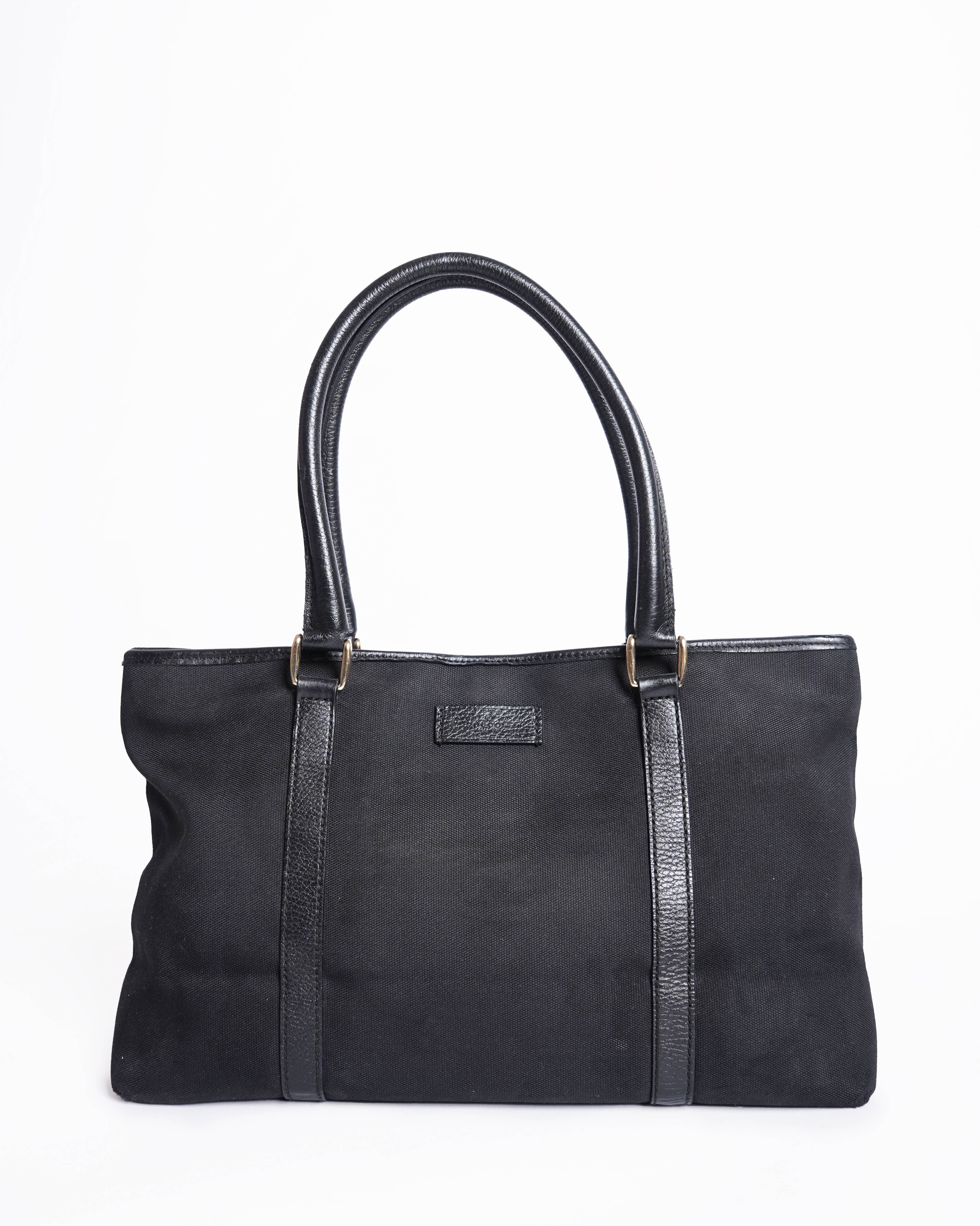 Gucci black cloth tote bag