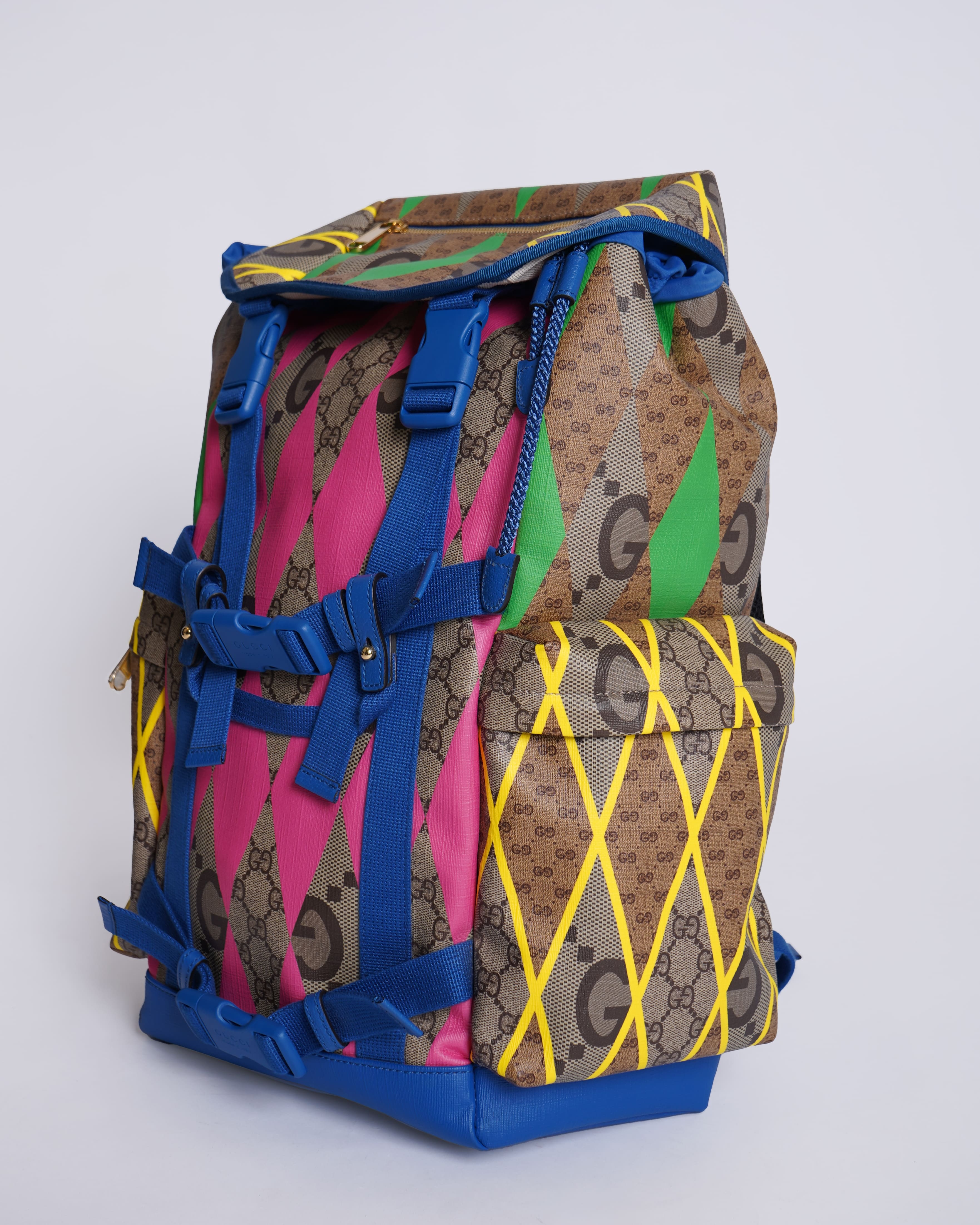 Gucci Multicolour GG Supreme Canvas & Leather Backpack