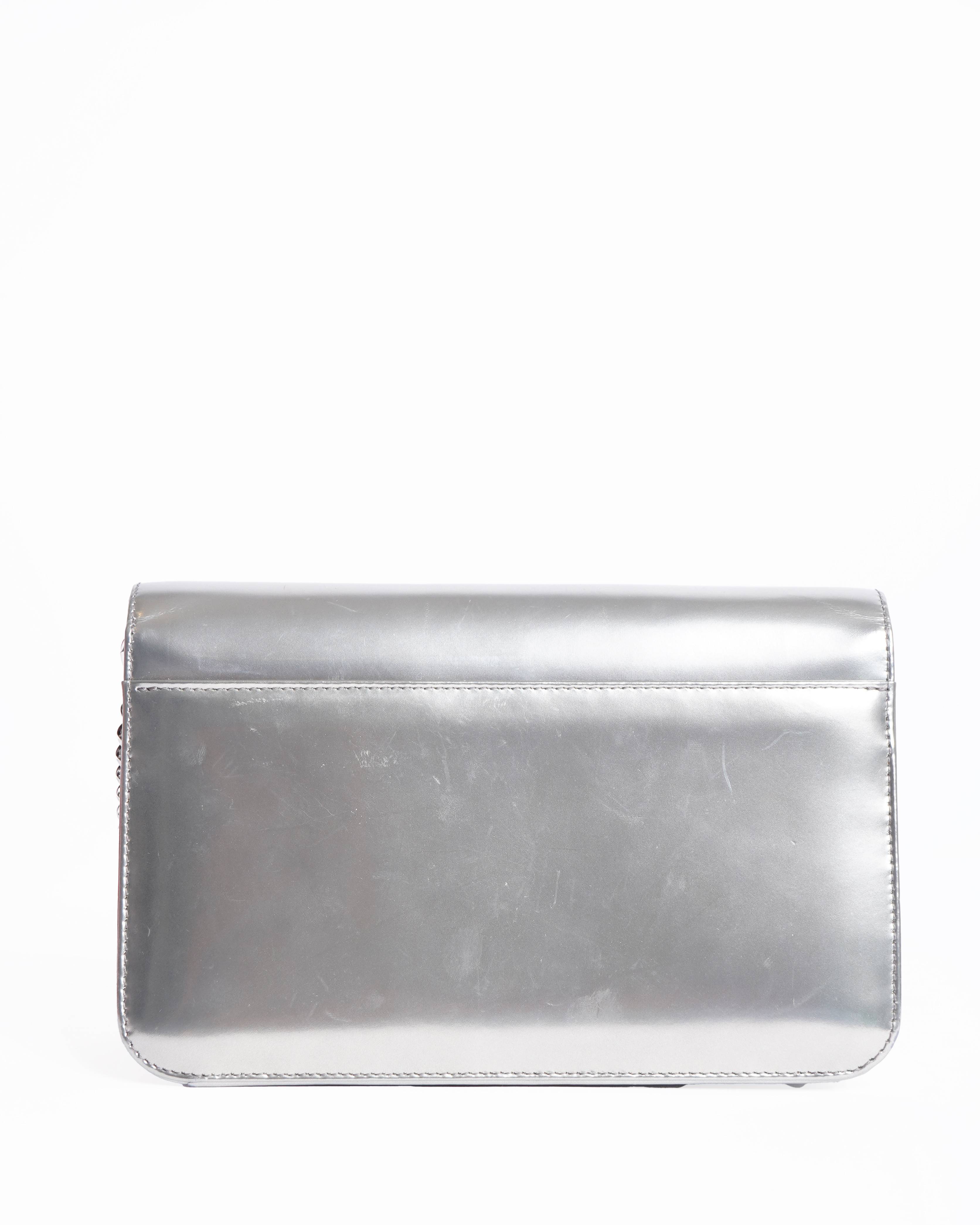 Christian Dior patent leather 3 way wallet on chain