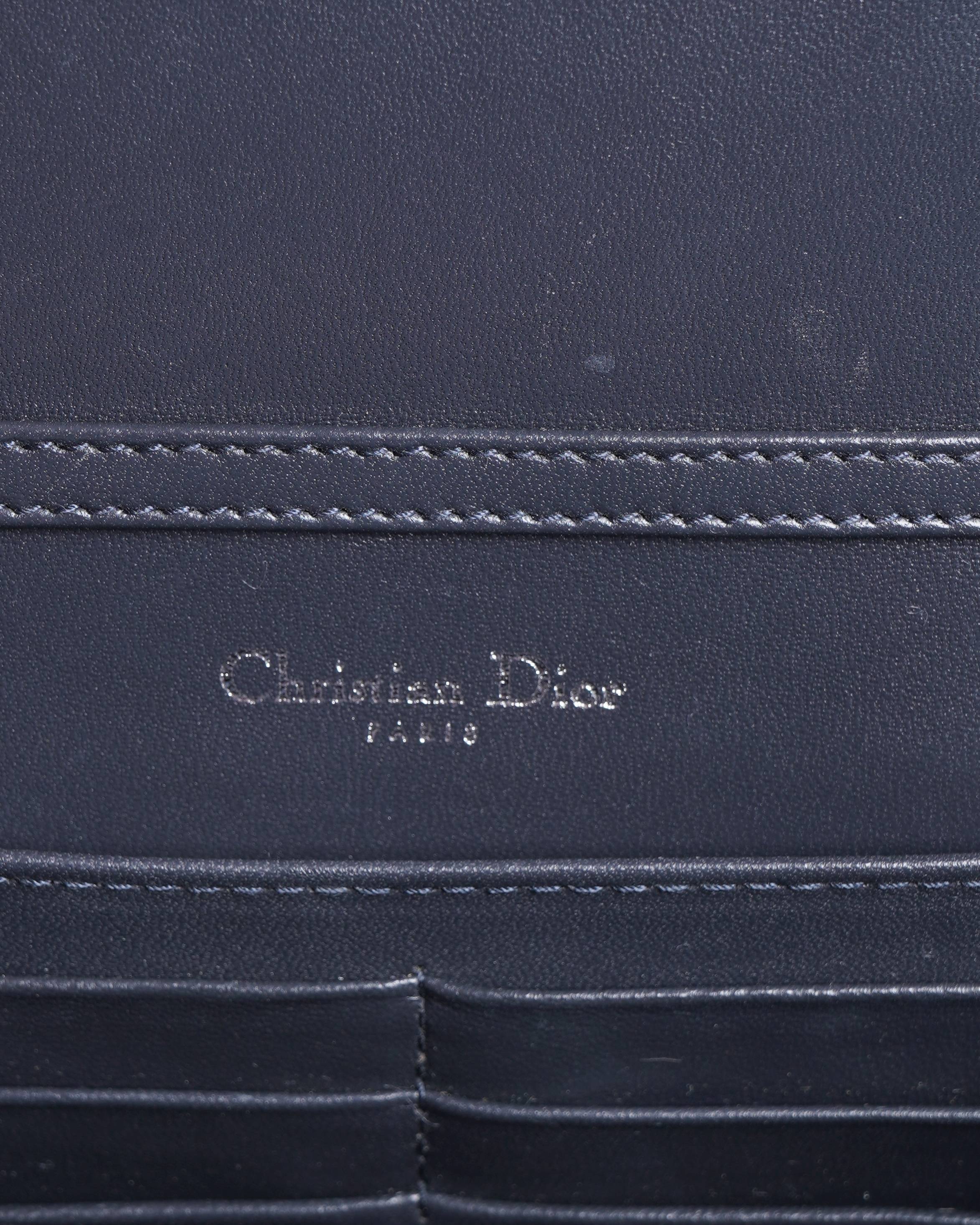 Christian Dior patent leather 3 way wallet on chain