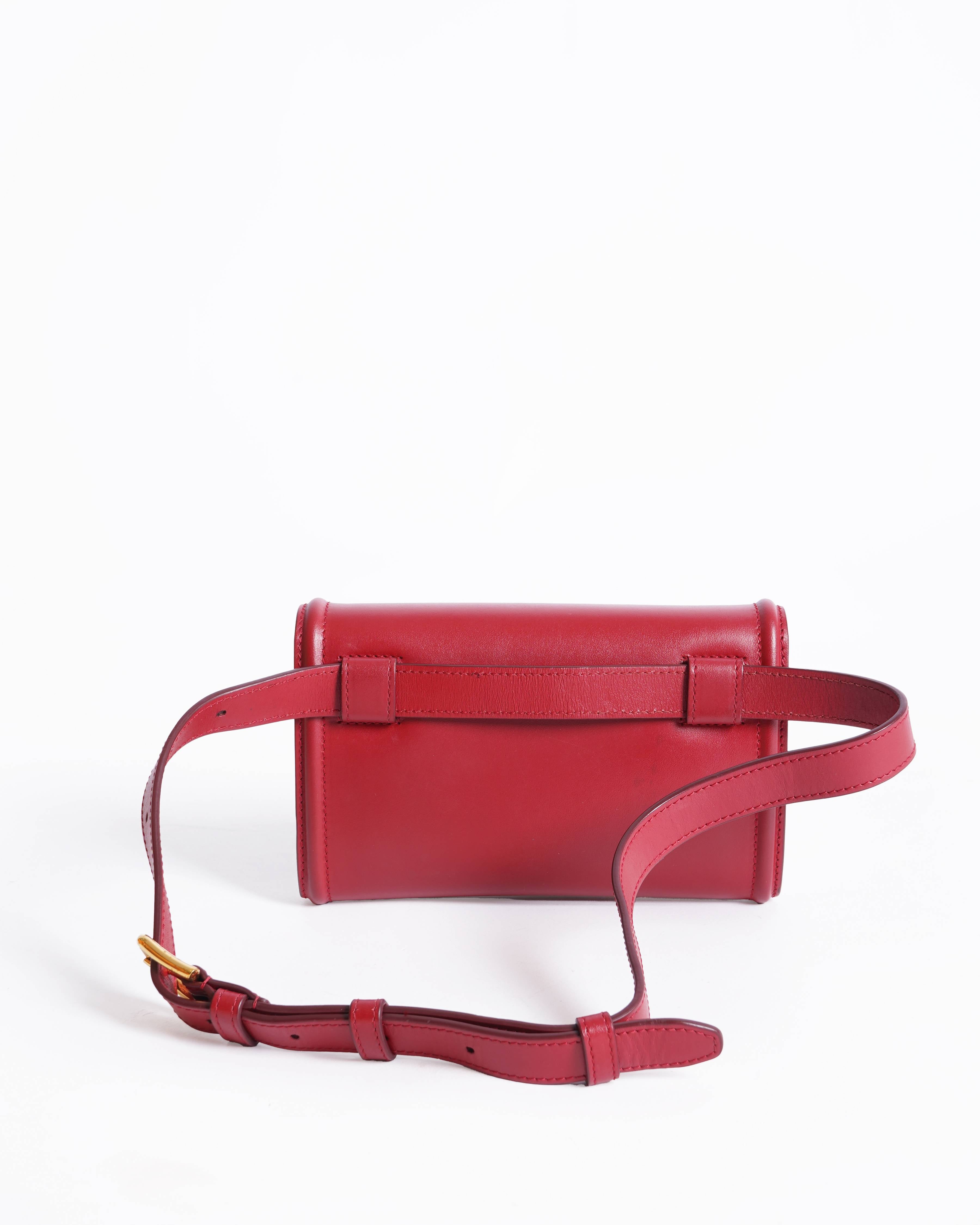 Dolce & Gabbana Red Leather Devotion Belt Bag