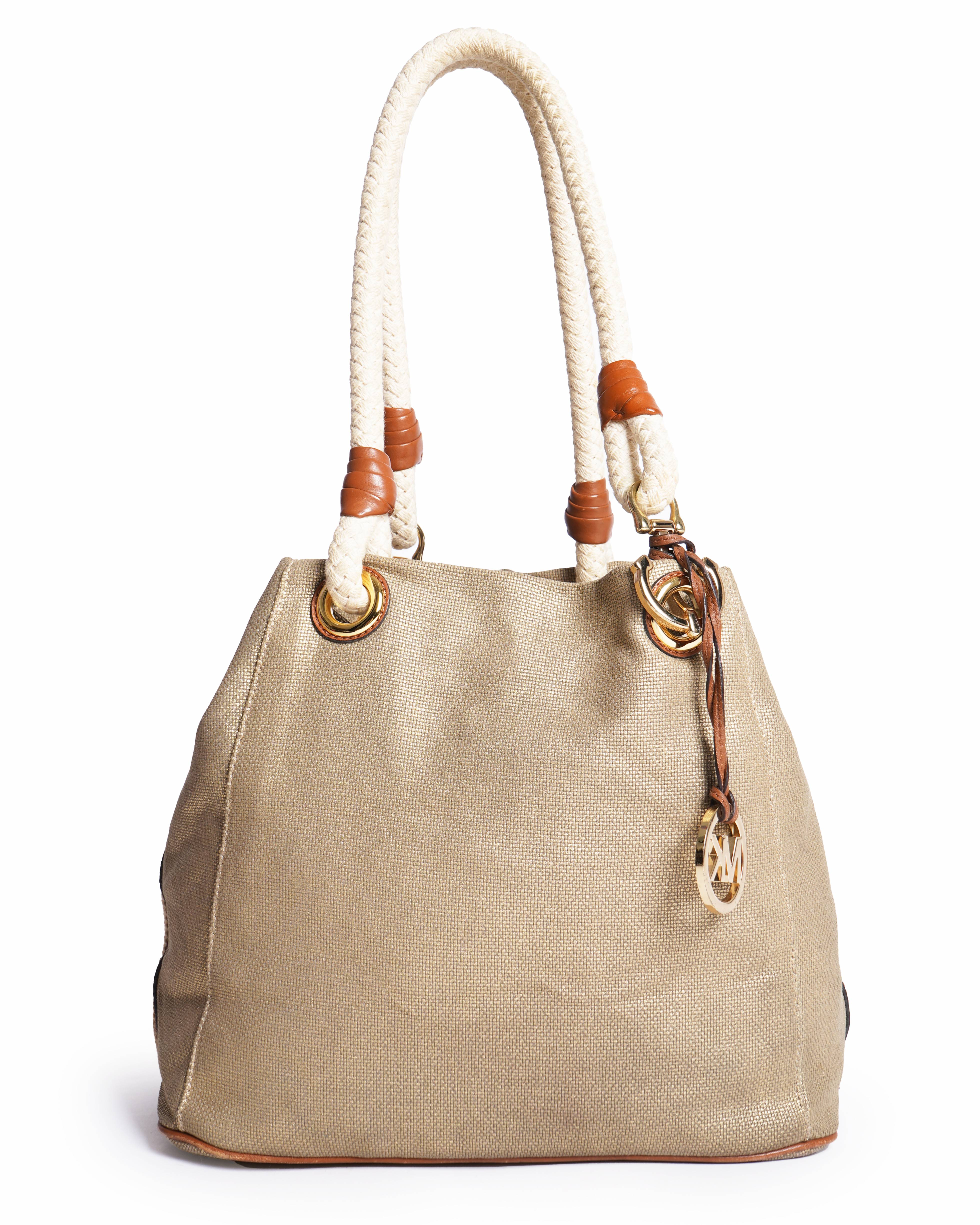 Michael Kors Canvas Leather Tote Bag