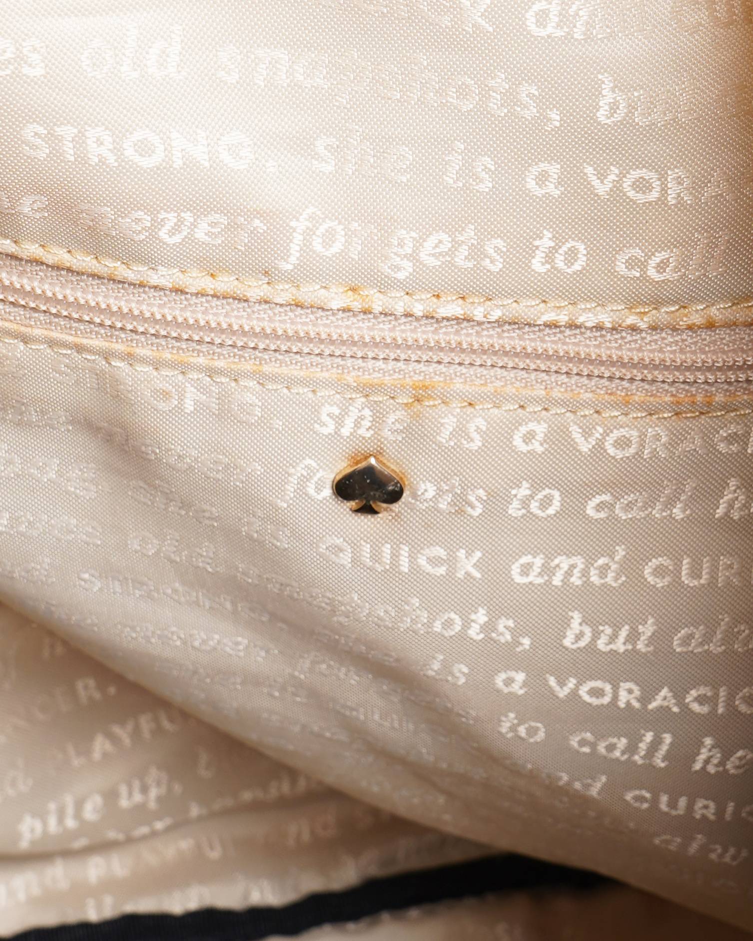 Kate spade black and white stripe molly backpack