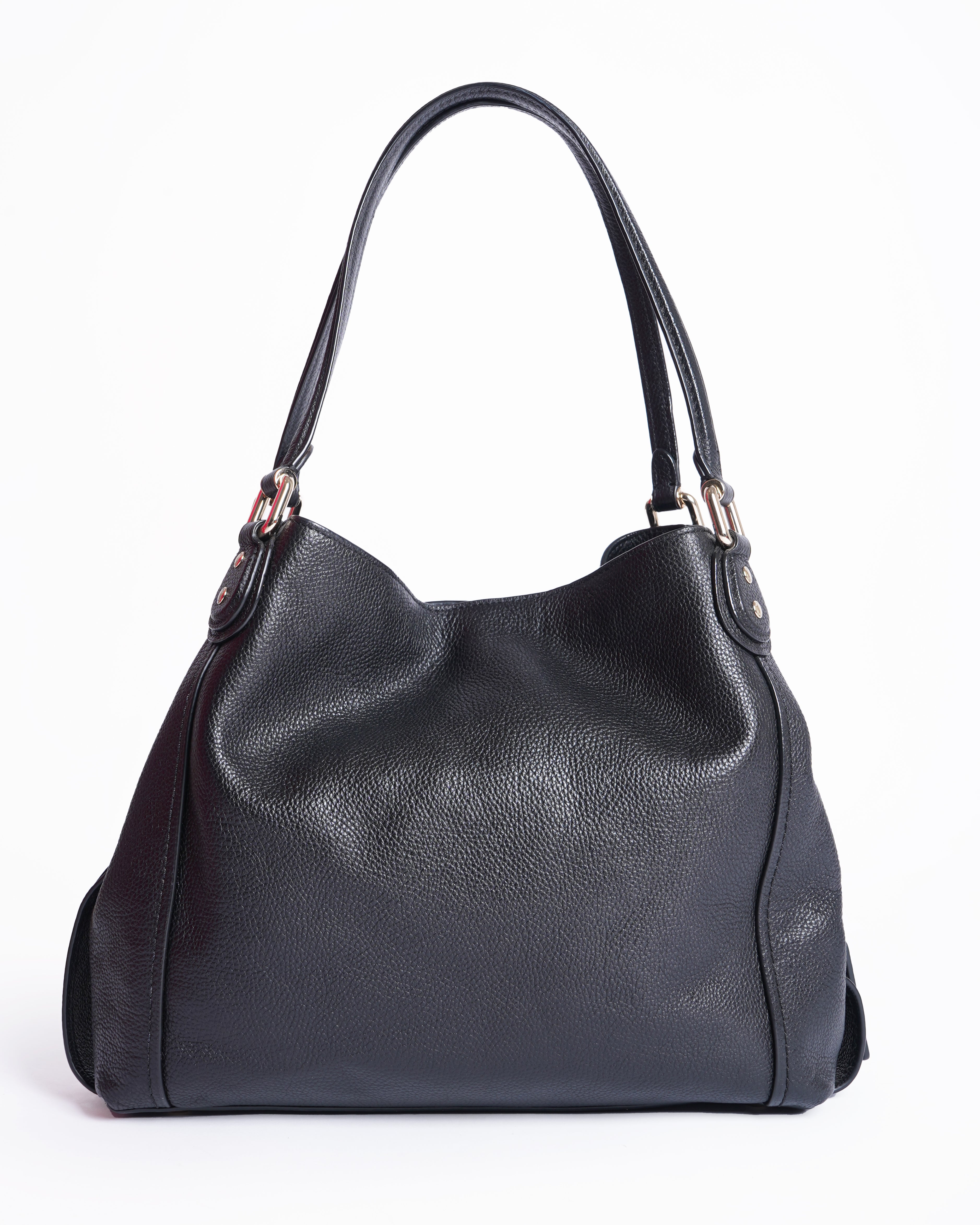 Coach eddie black leather shoulder bag