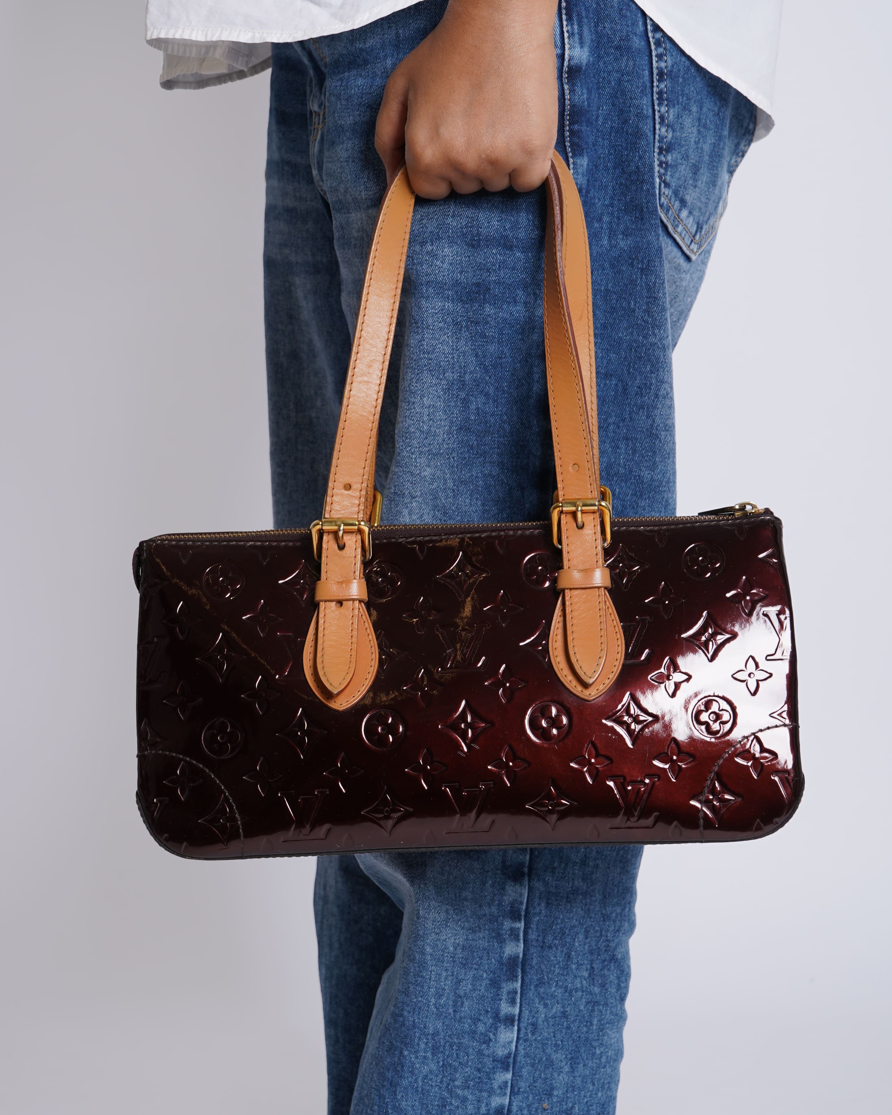Louis Vuitton Ebene Copper Colour Amarante Monogram Vernis Shoulder Bag