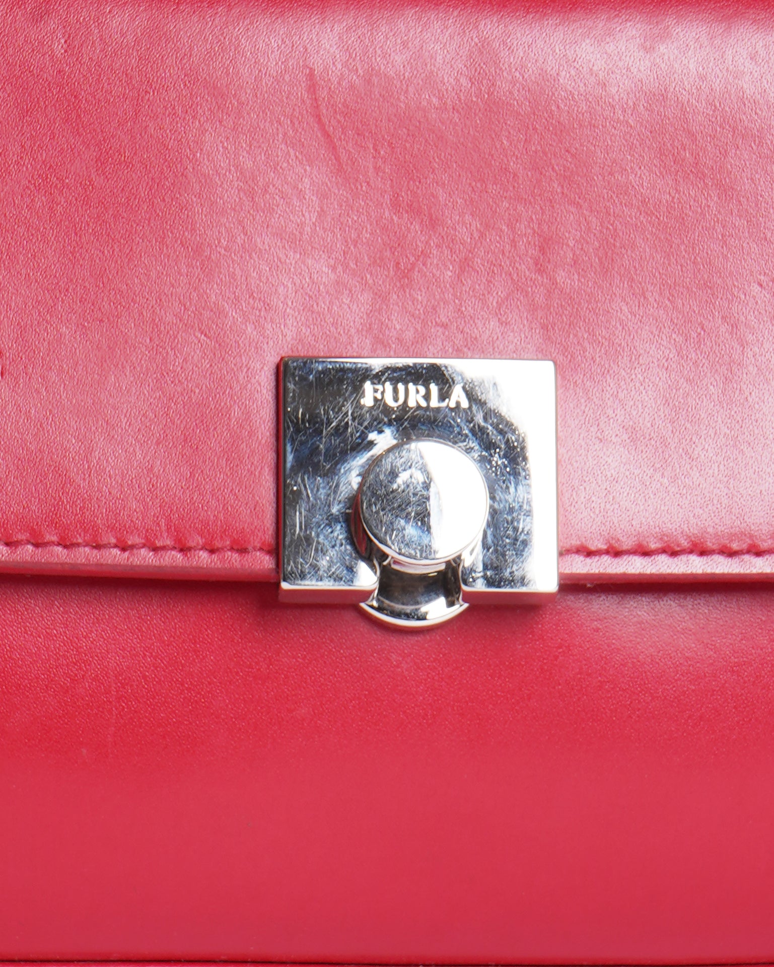 Furla Oxblood Red Rectangular Shoulder Bag