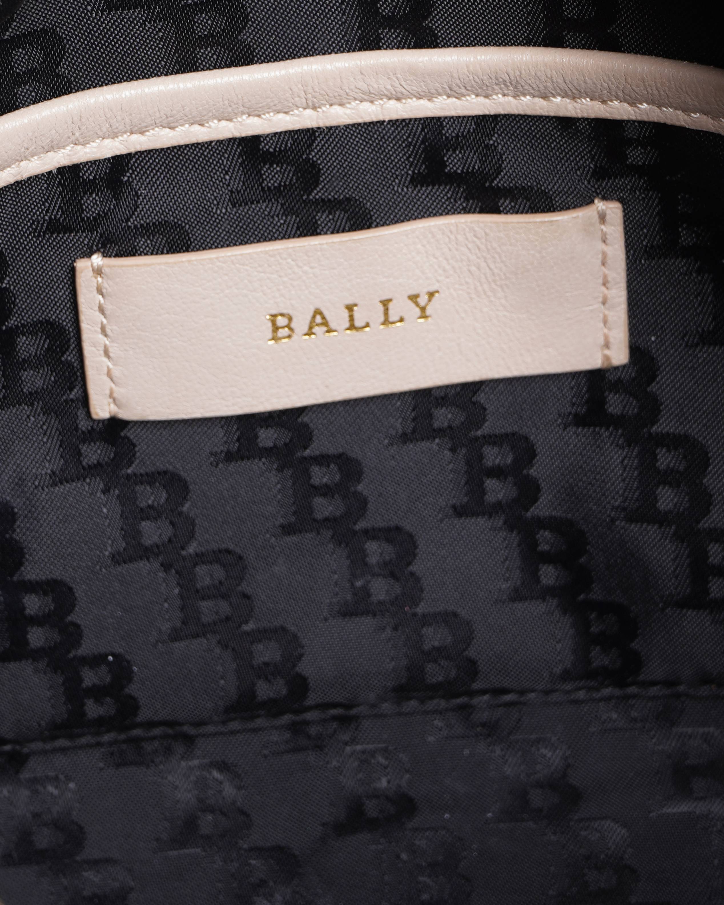 Bally leather mini bowling bag with detachable strap