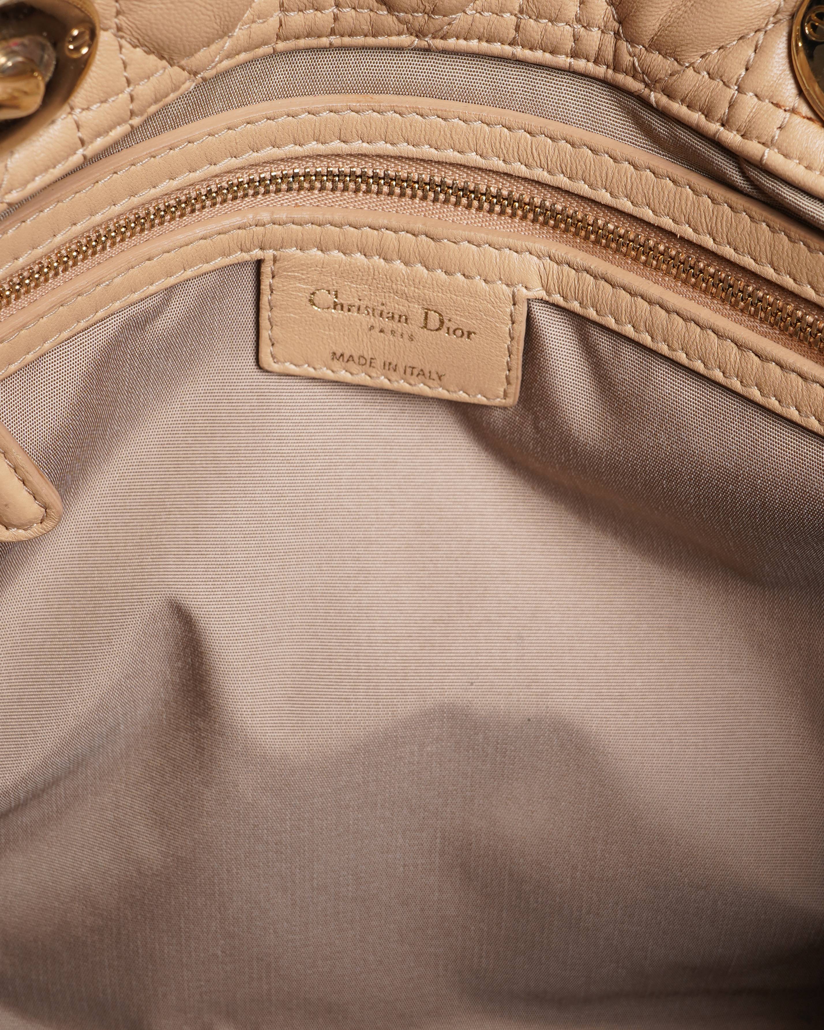 Christian dior large soft cannage shopper tote bag