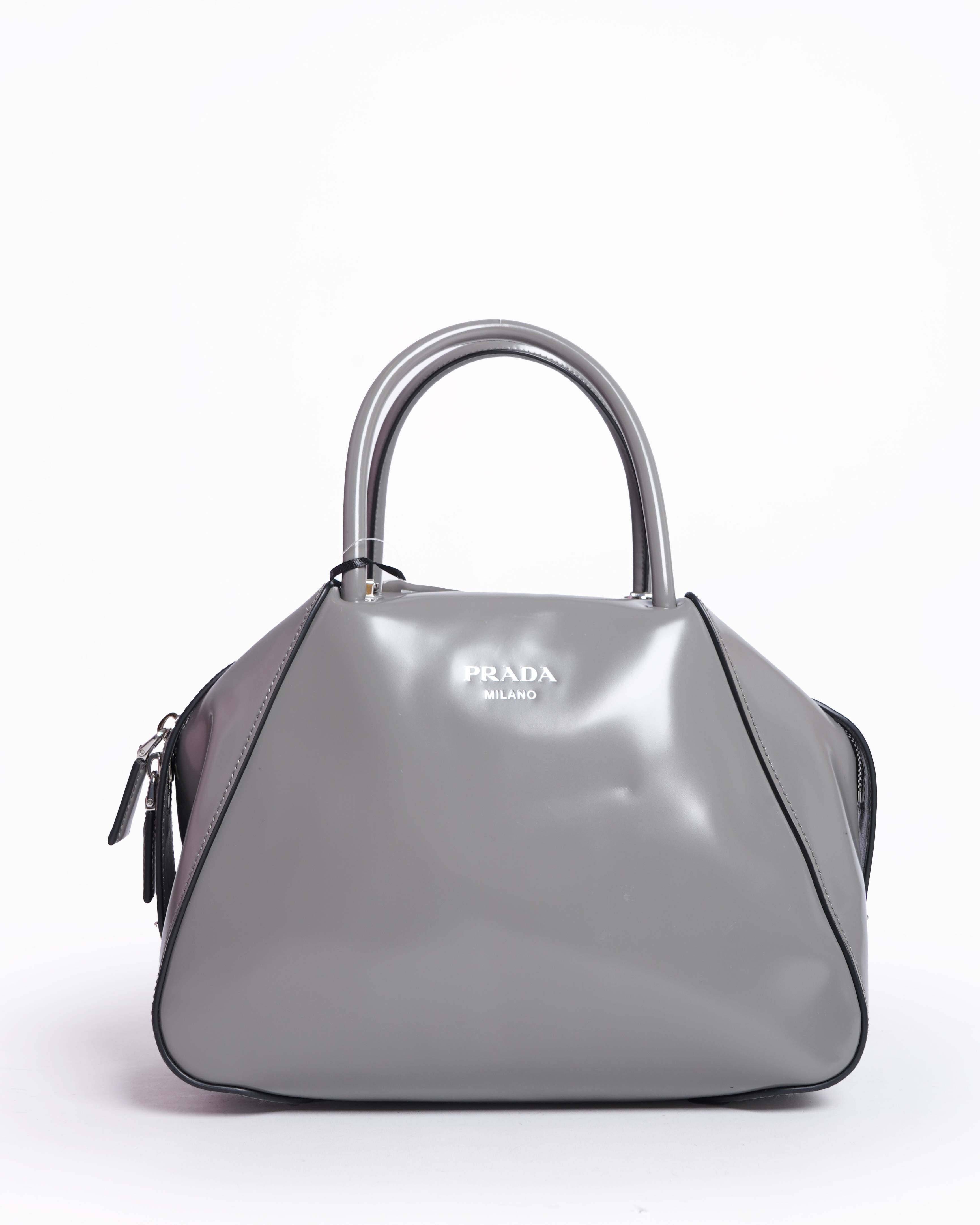 New Prada grey supernova satchel bag