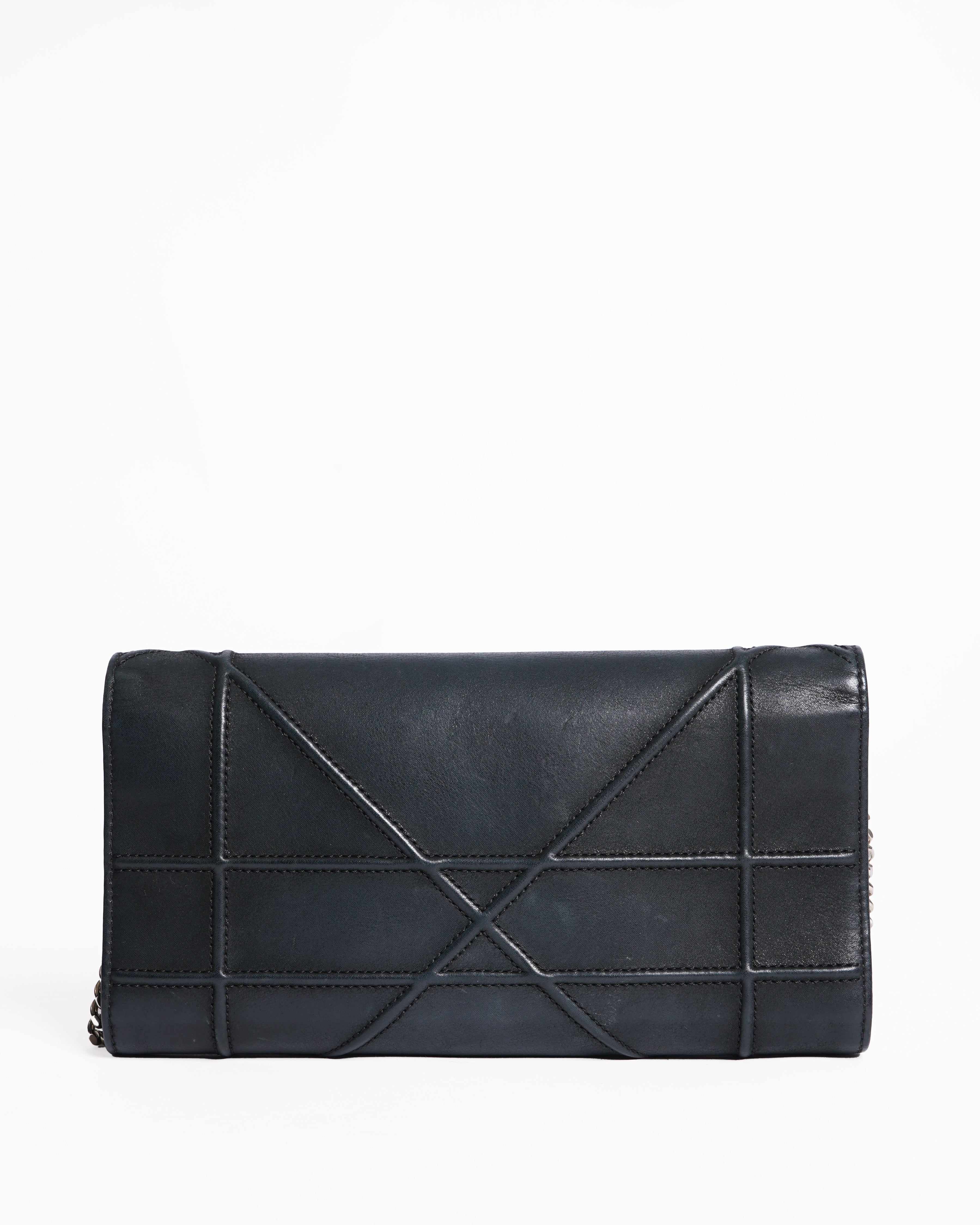 Christian Dior Leather Diorama Wallet On Chain