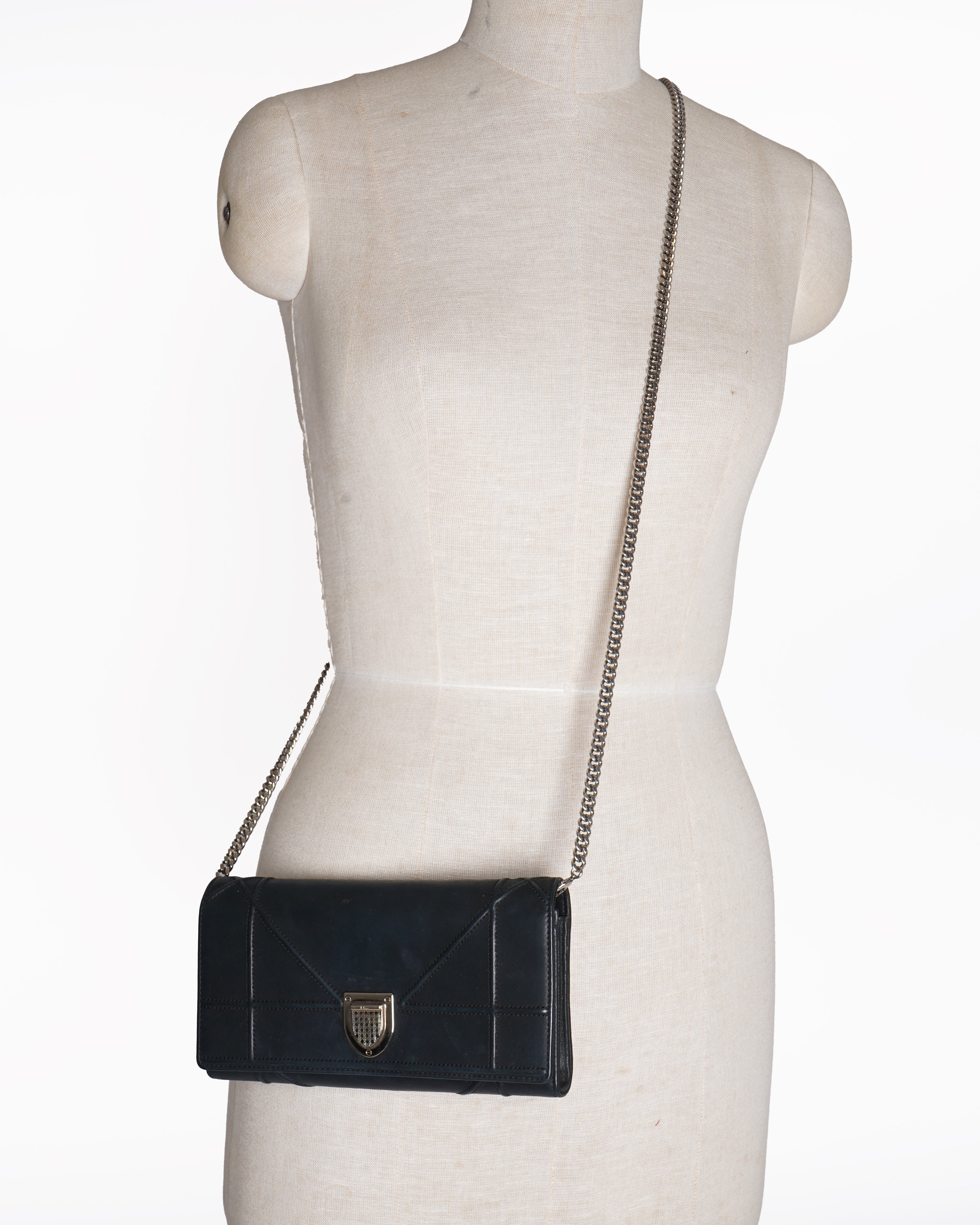 Christian Dior Leather Diorama Wallet On Chain