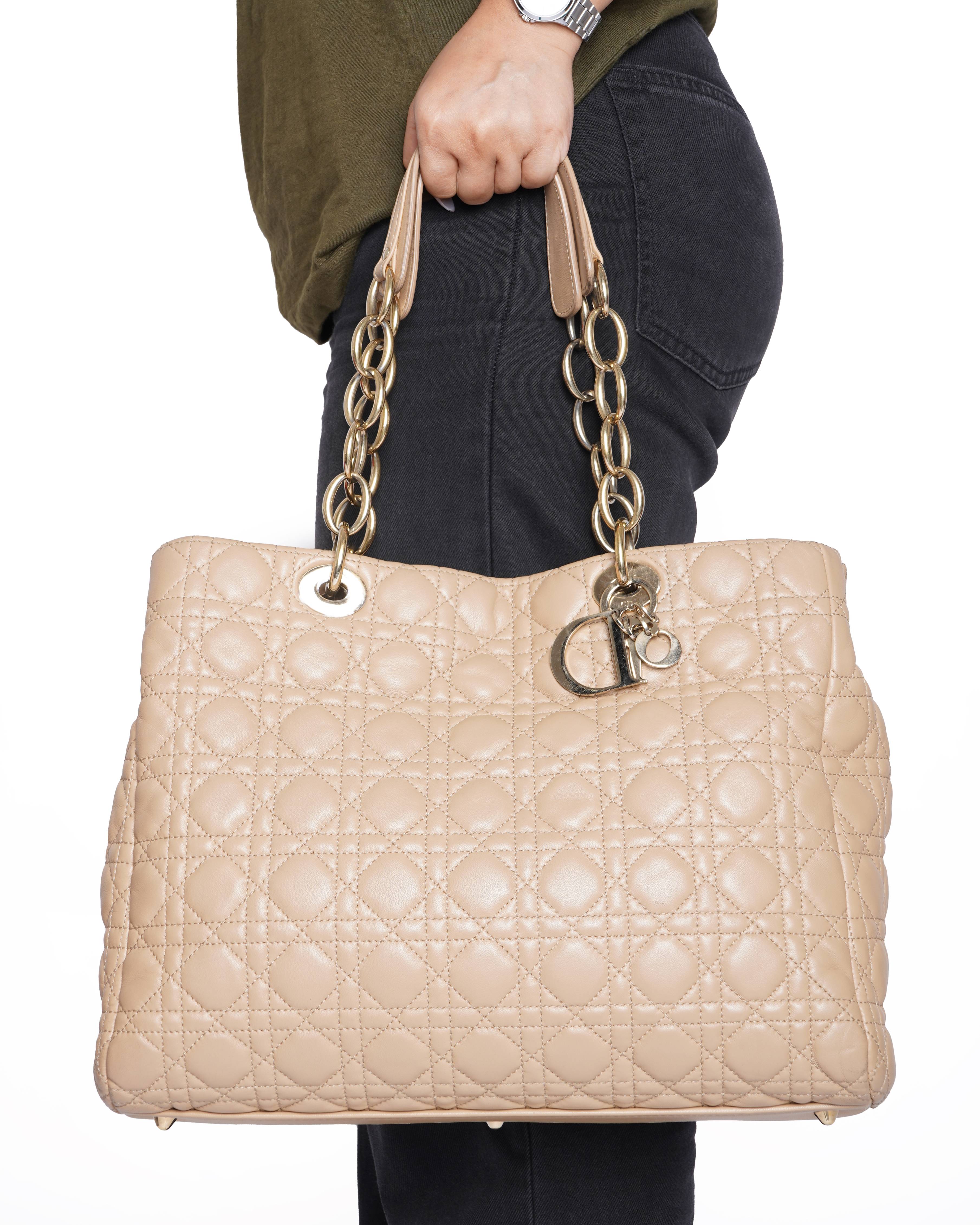 Christian dior large soft cannage shopper tote bag