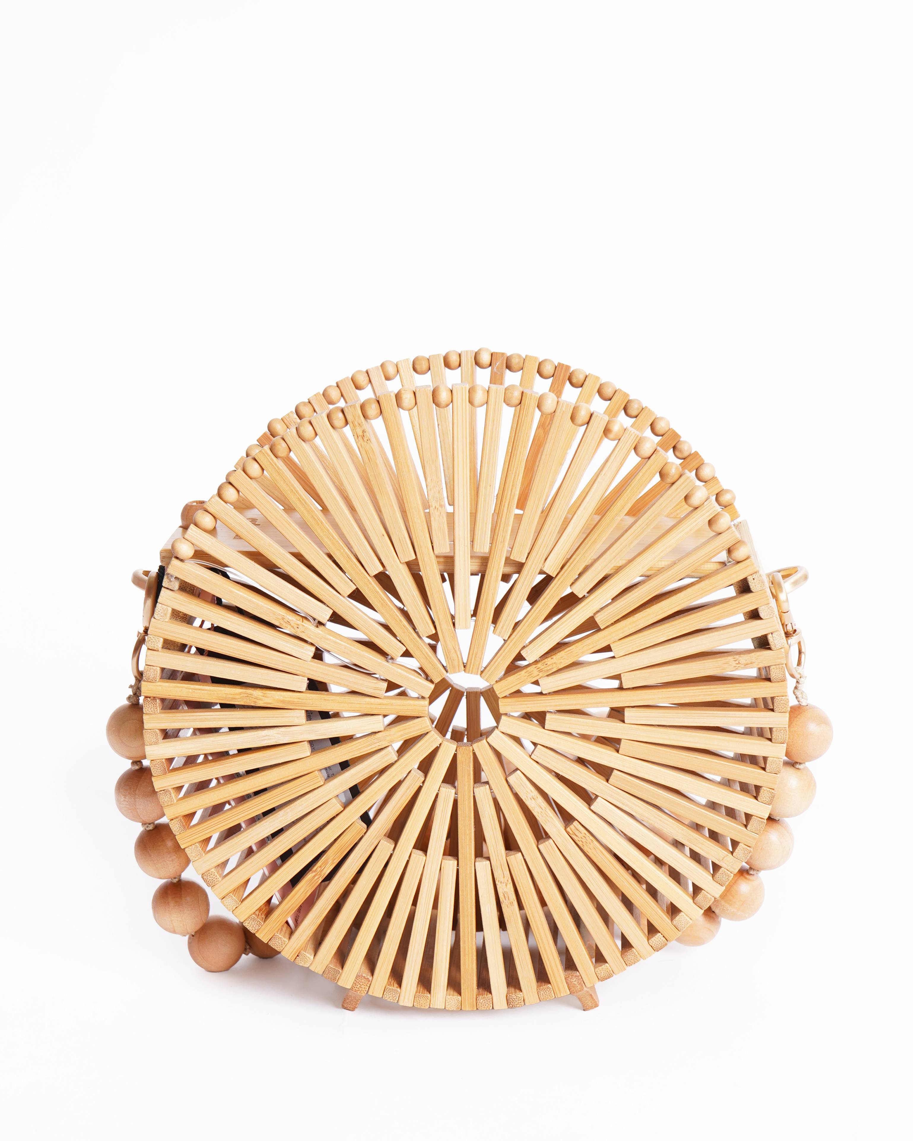 New Cult Gaia Luna bamboo crossbody bag