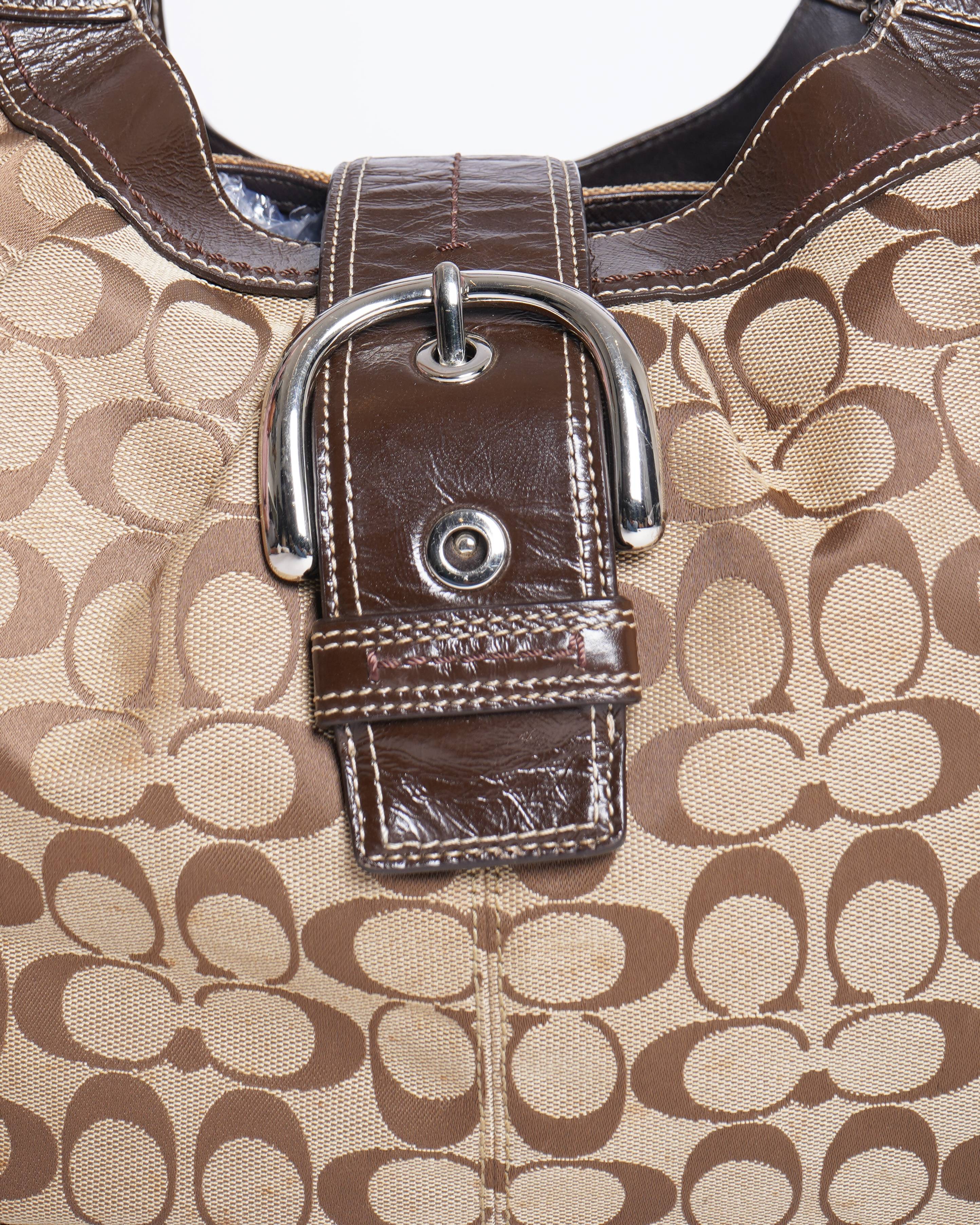 Coach Soho Lynn Hobo bag in a brown signature jacquard canvas