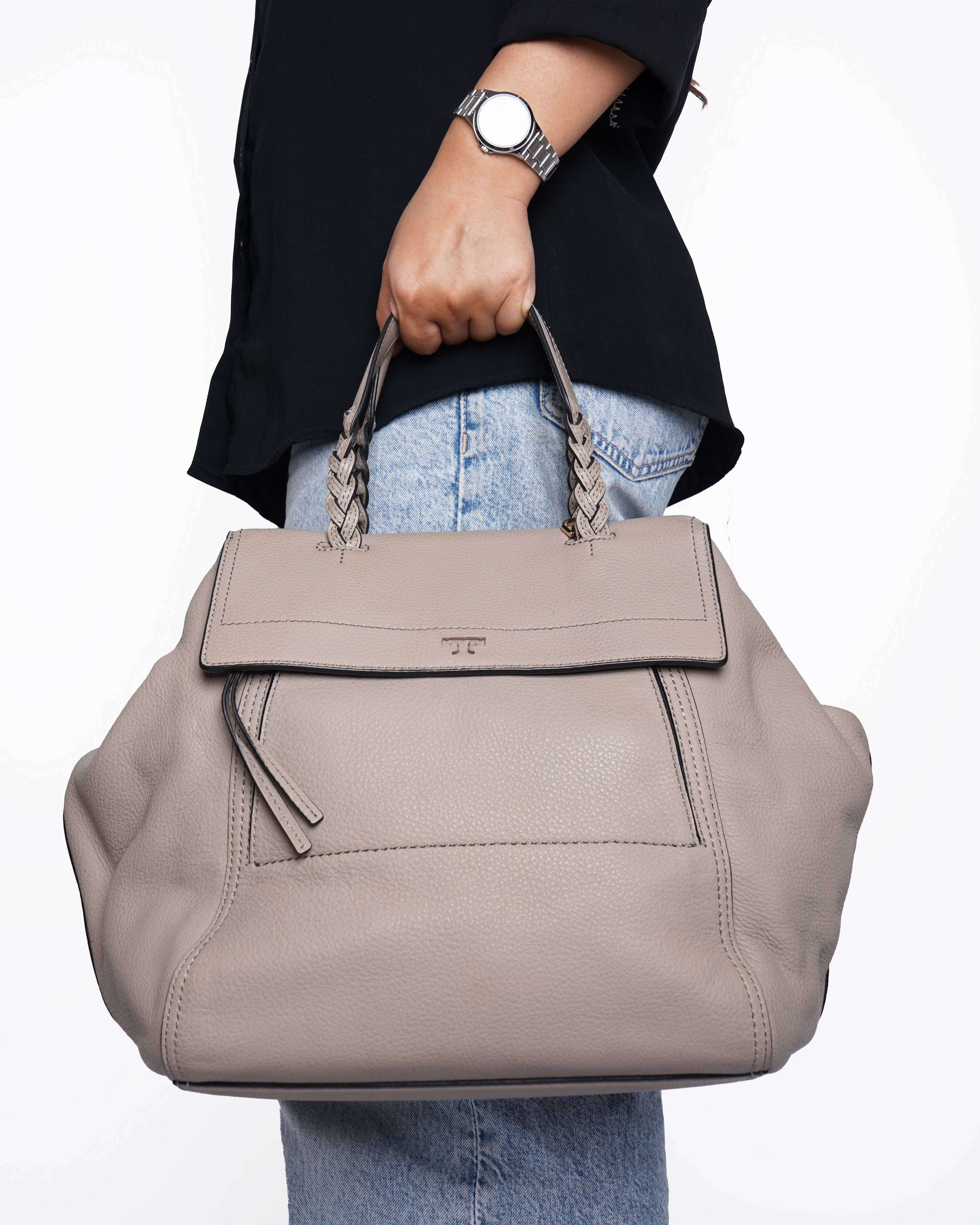 New Tory burch half moon satchel leather bag