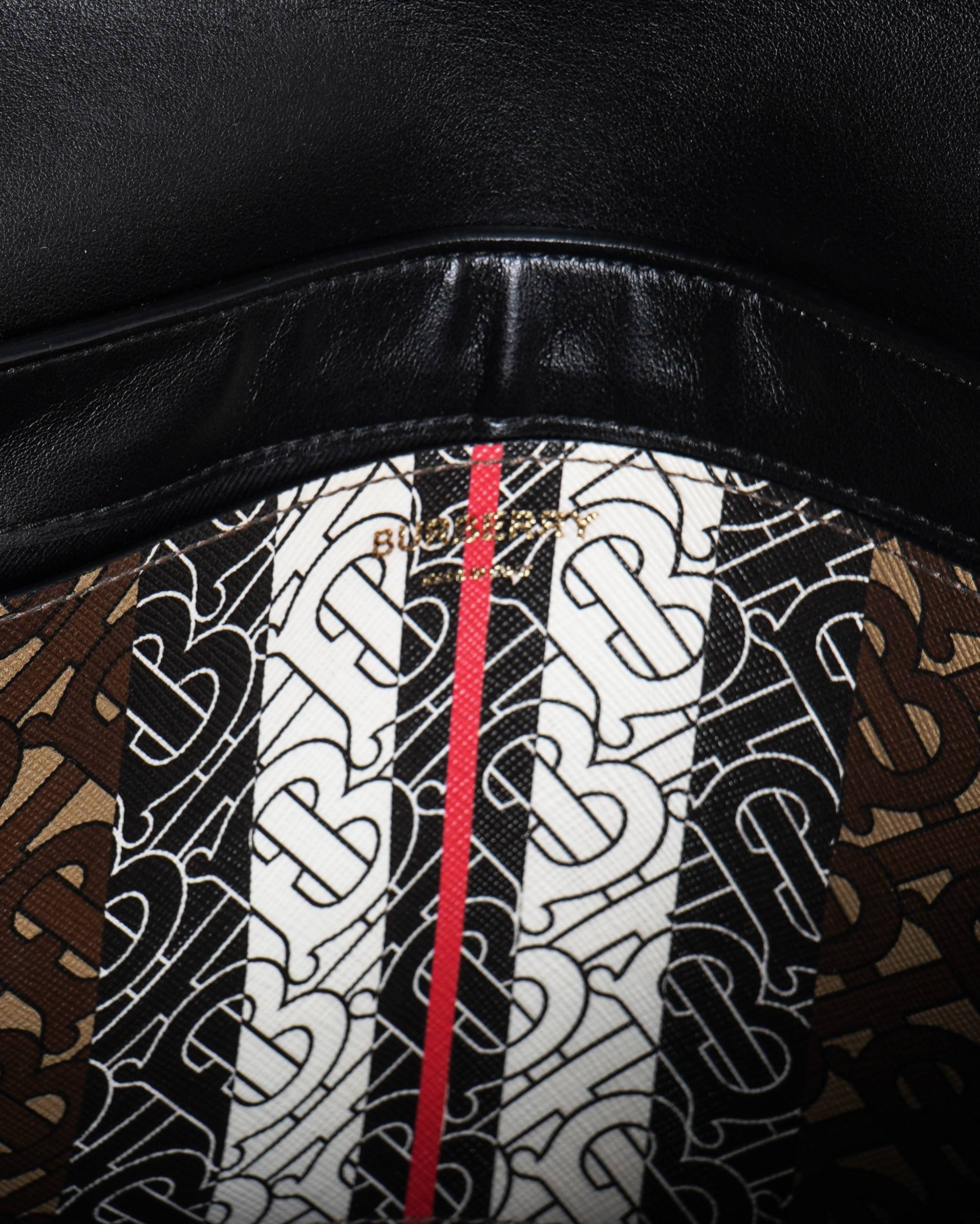 Burberry monogram stripe E-Canvas note crossbody bag