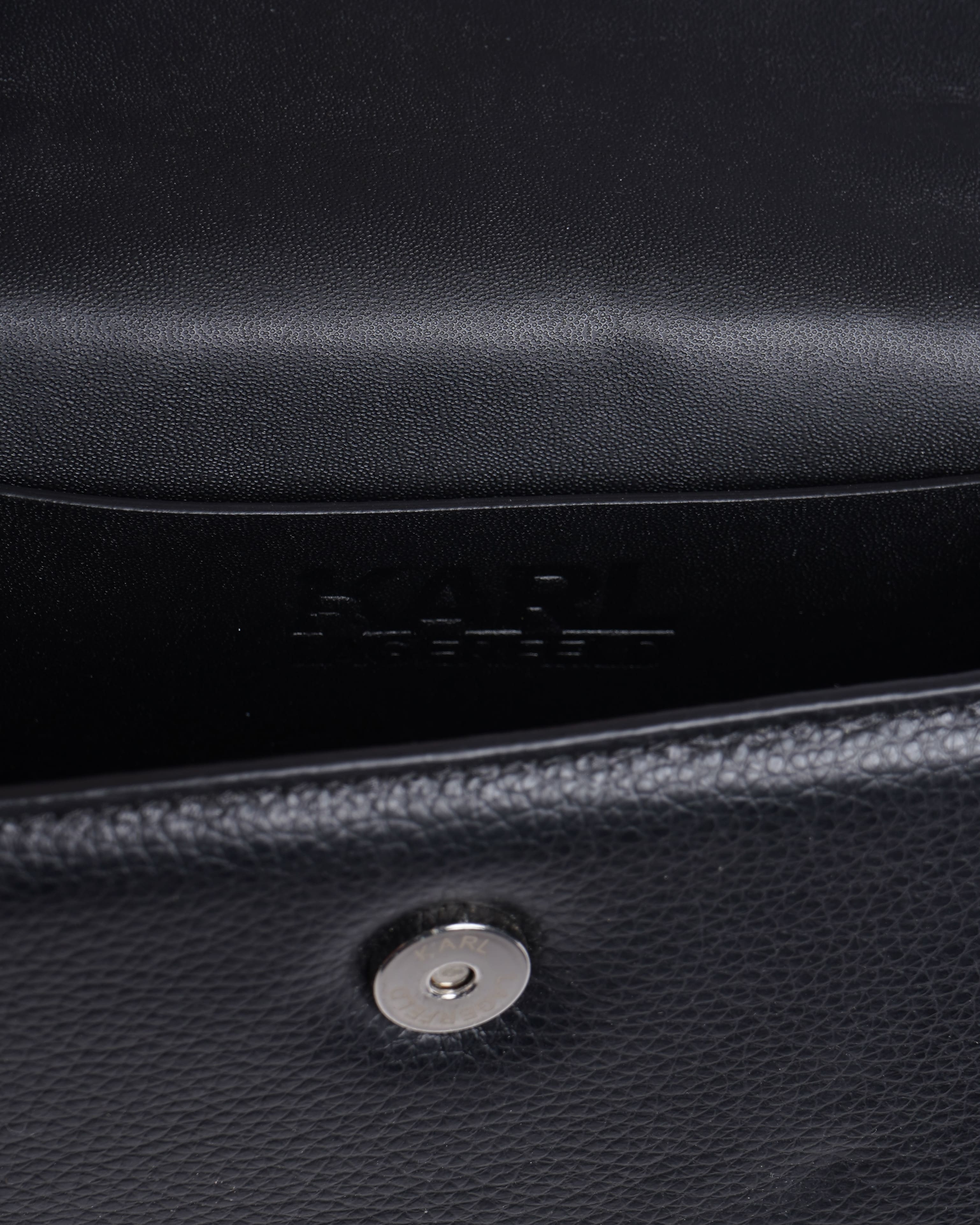 KARL LAGERFELD K/SEVEN GRAIN LEATHER SHOULDER BAG