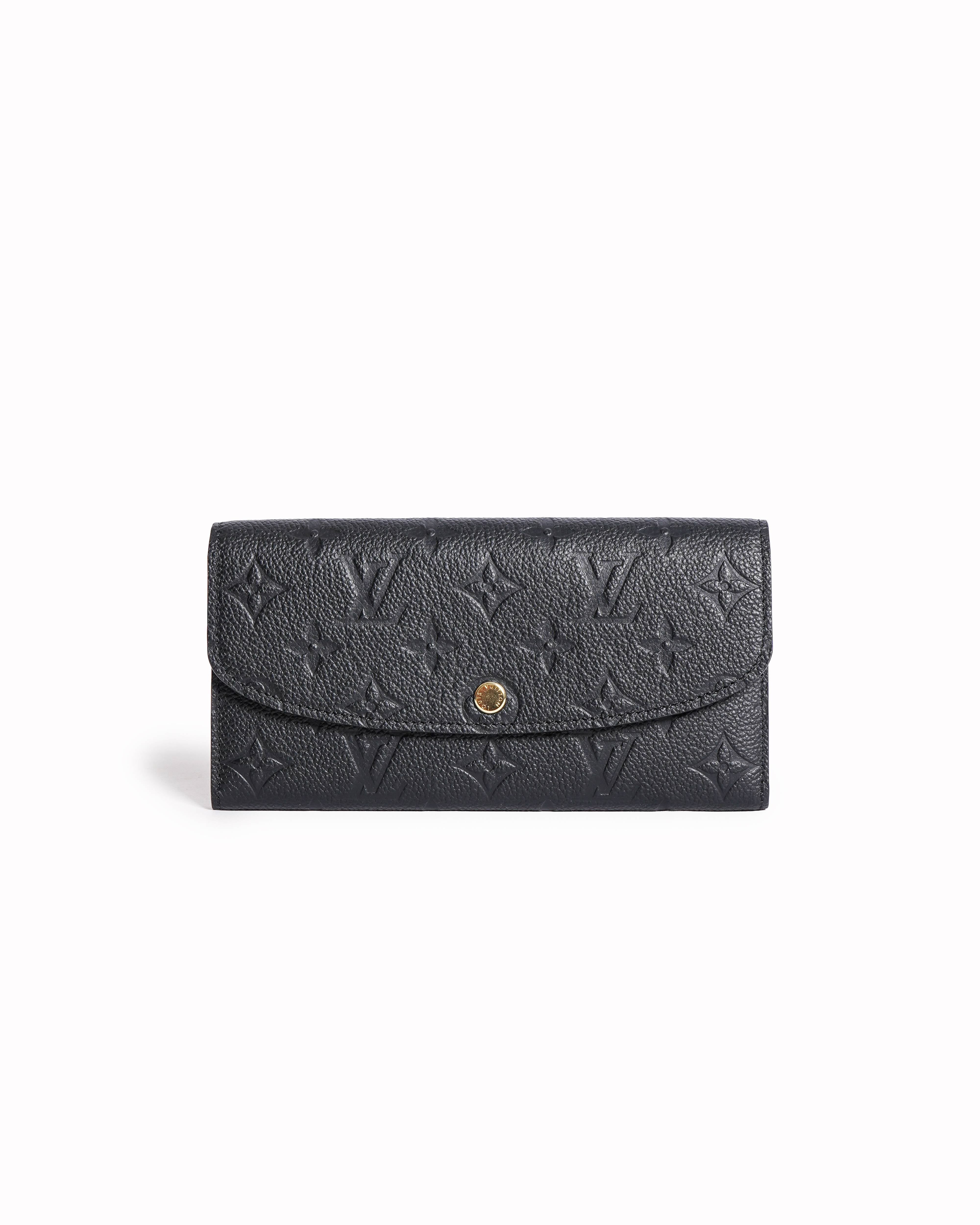 Louis Vuitton Black Monogram Empreinte Leather Emilie Wallet