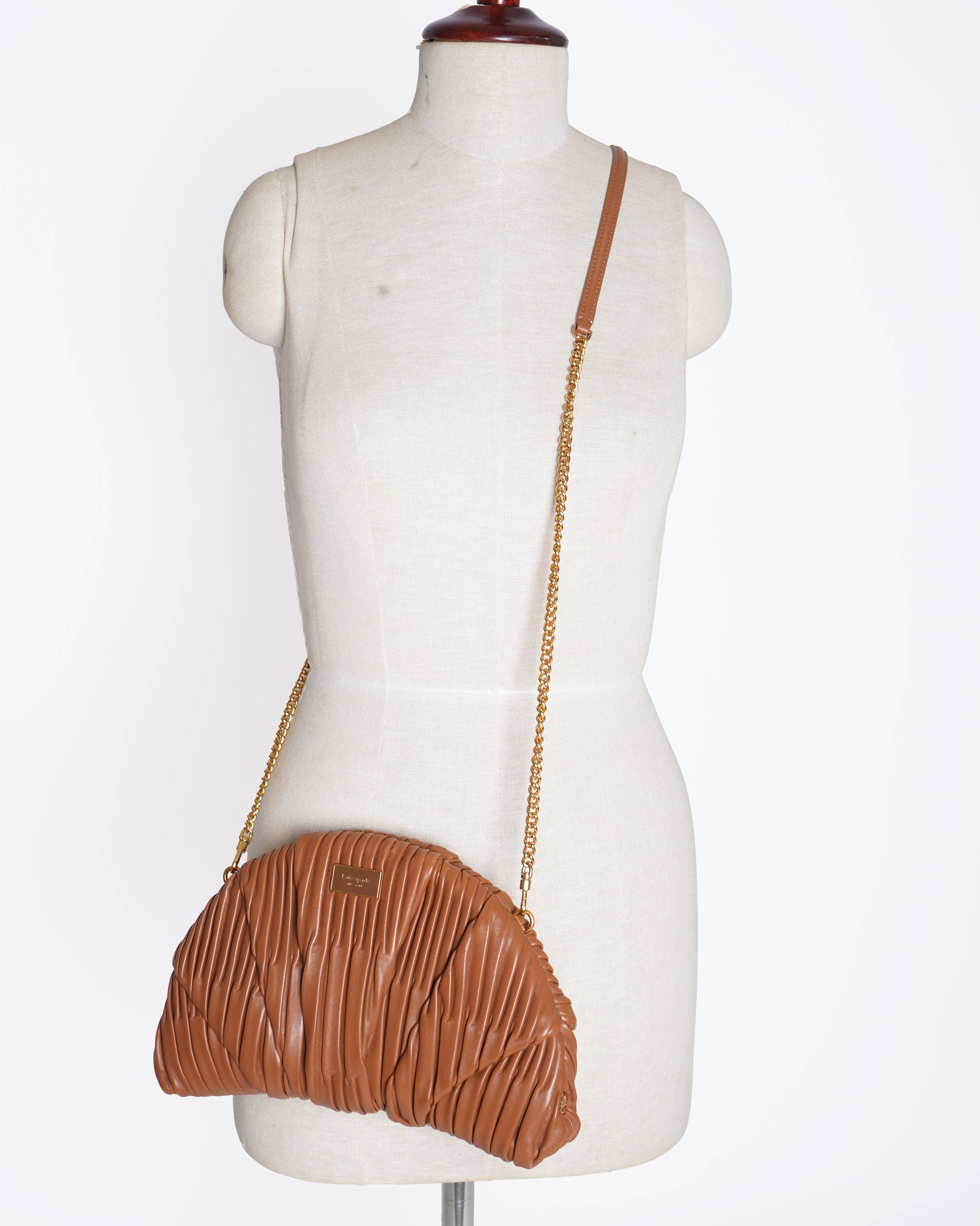 Kate spade patisserie pleated 3d croissant clutch