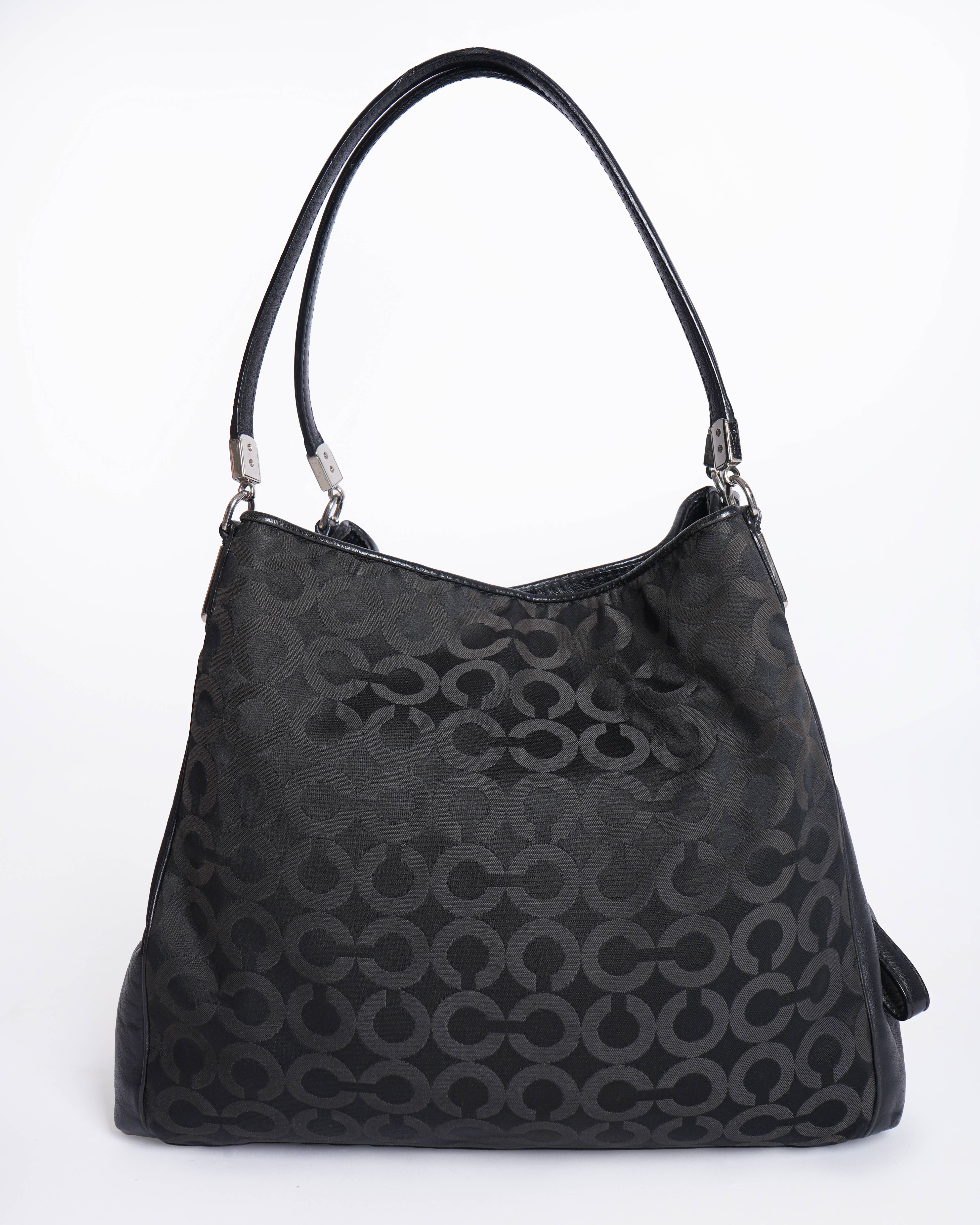Coach signature canvas and leather hobo bag