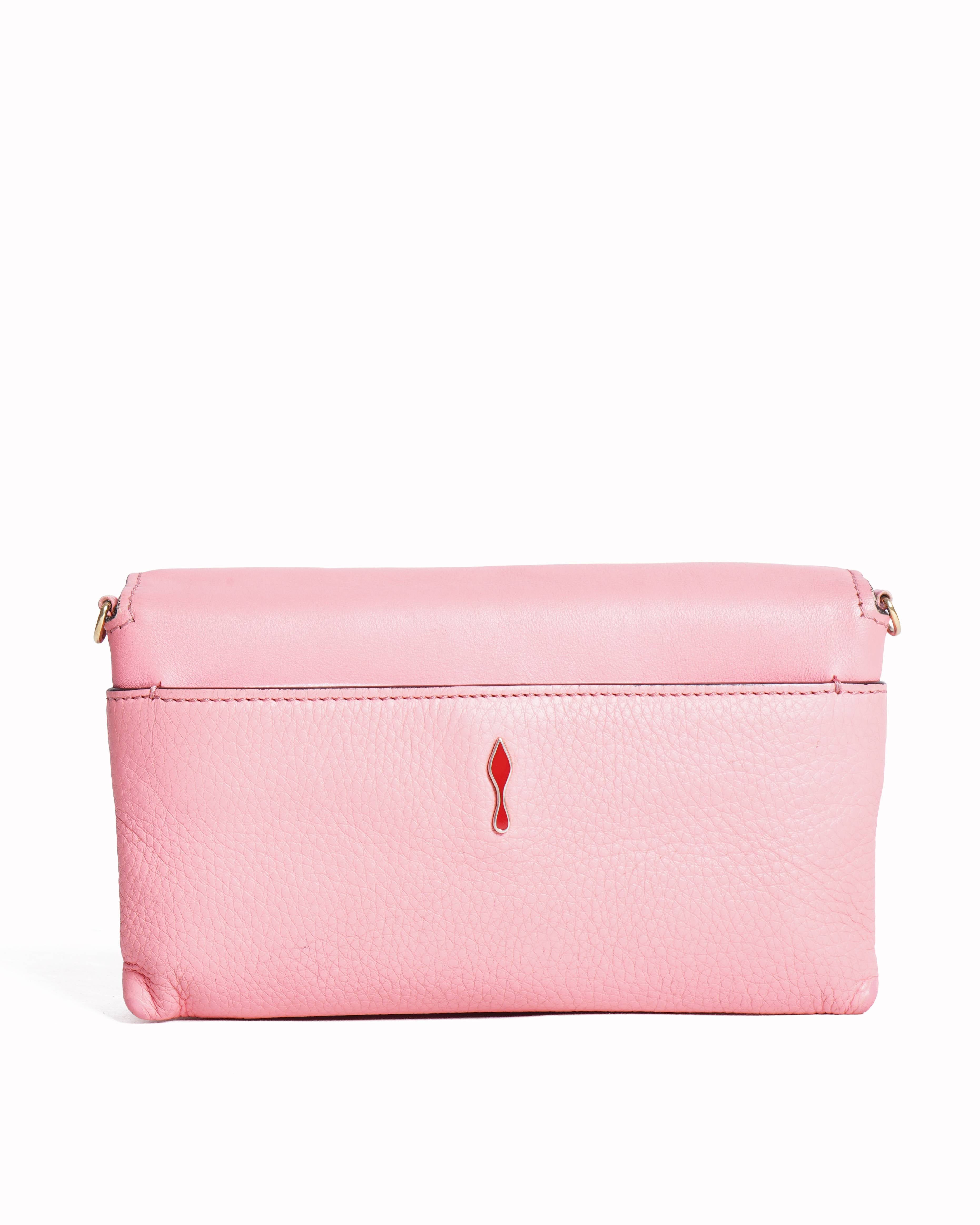 Christian louboutin rouge leather pink crossbody bag