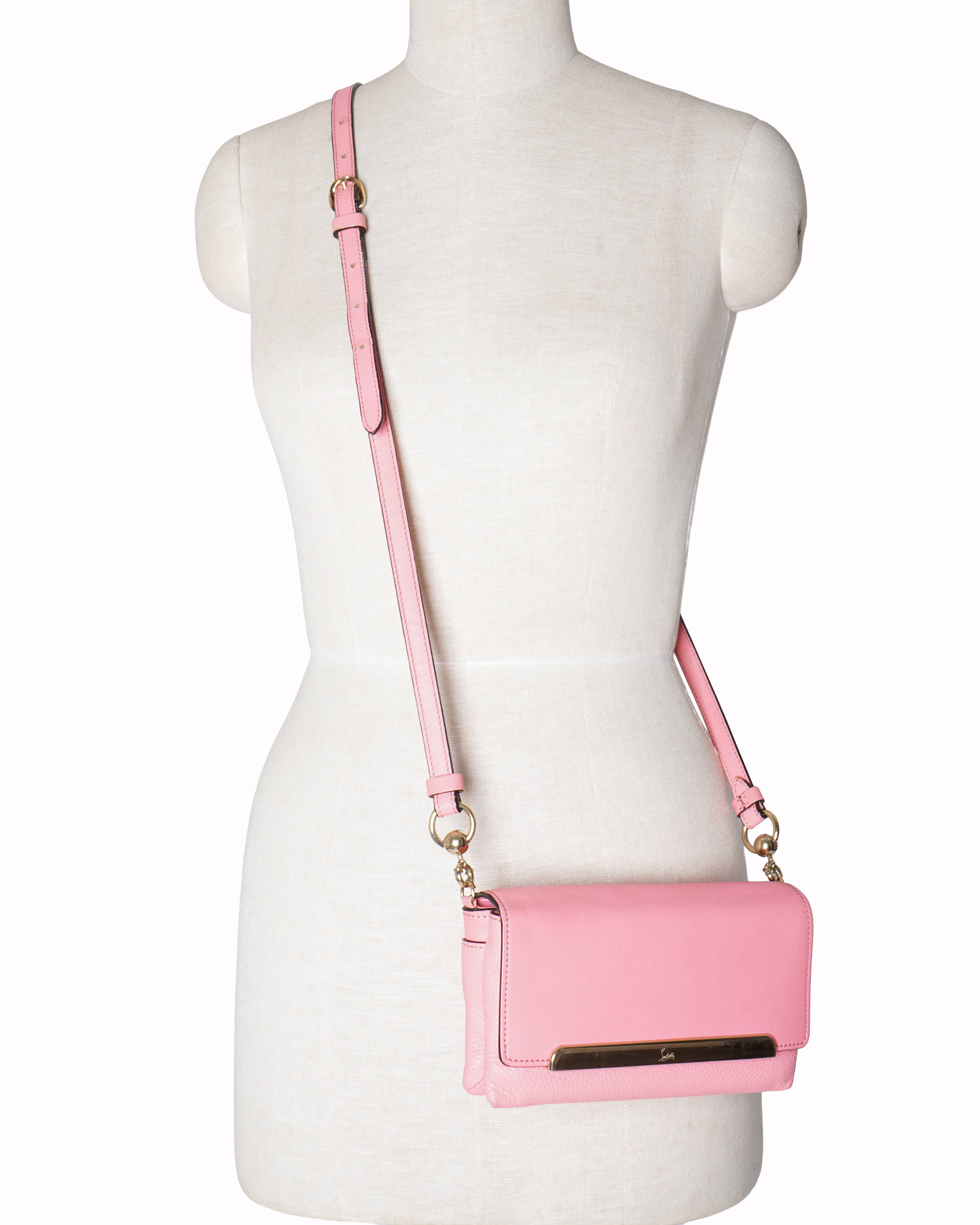 Christian louboutin rouge leather pink crossbody bag