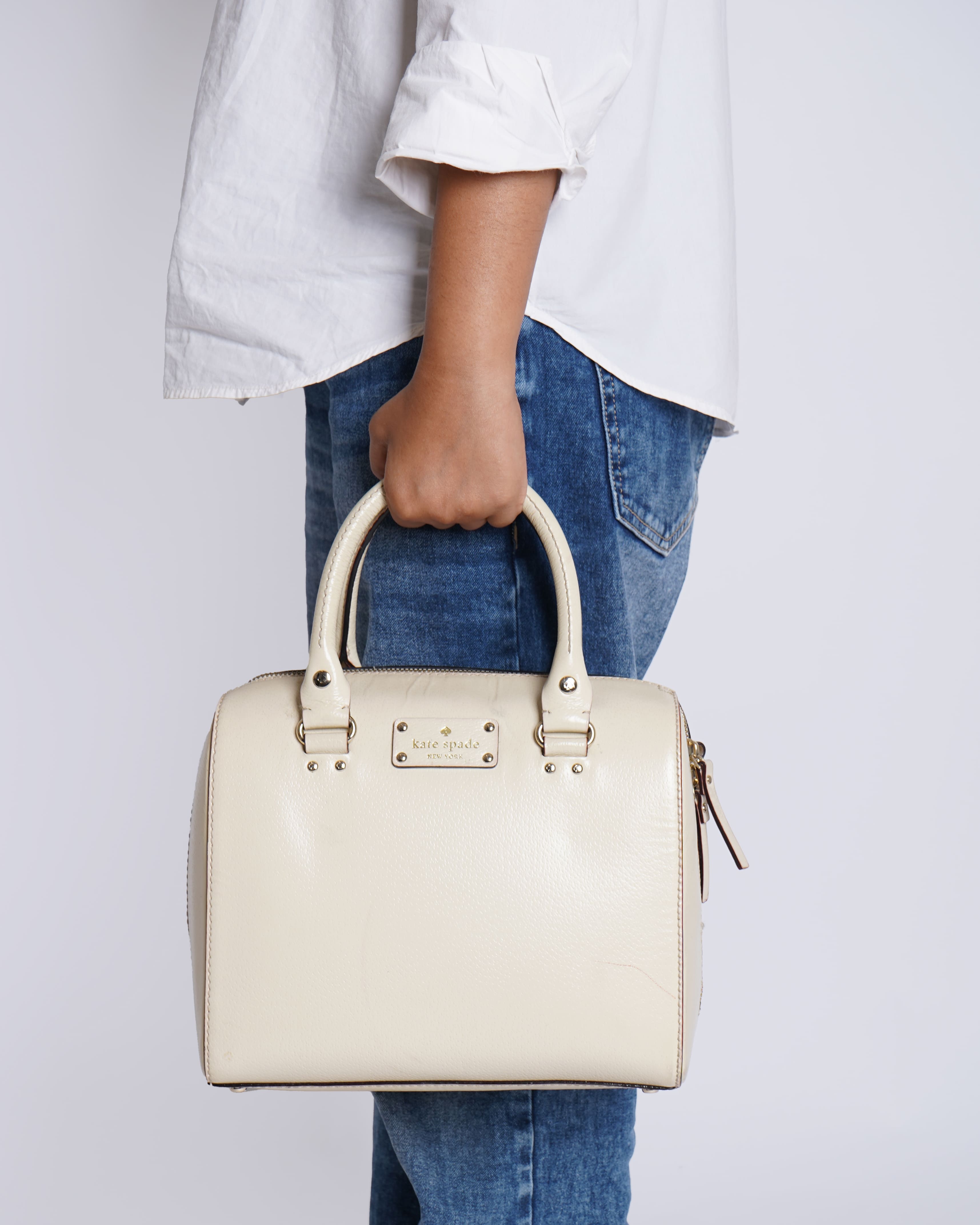 Kate spade white top handle bag
