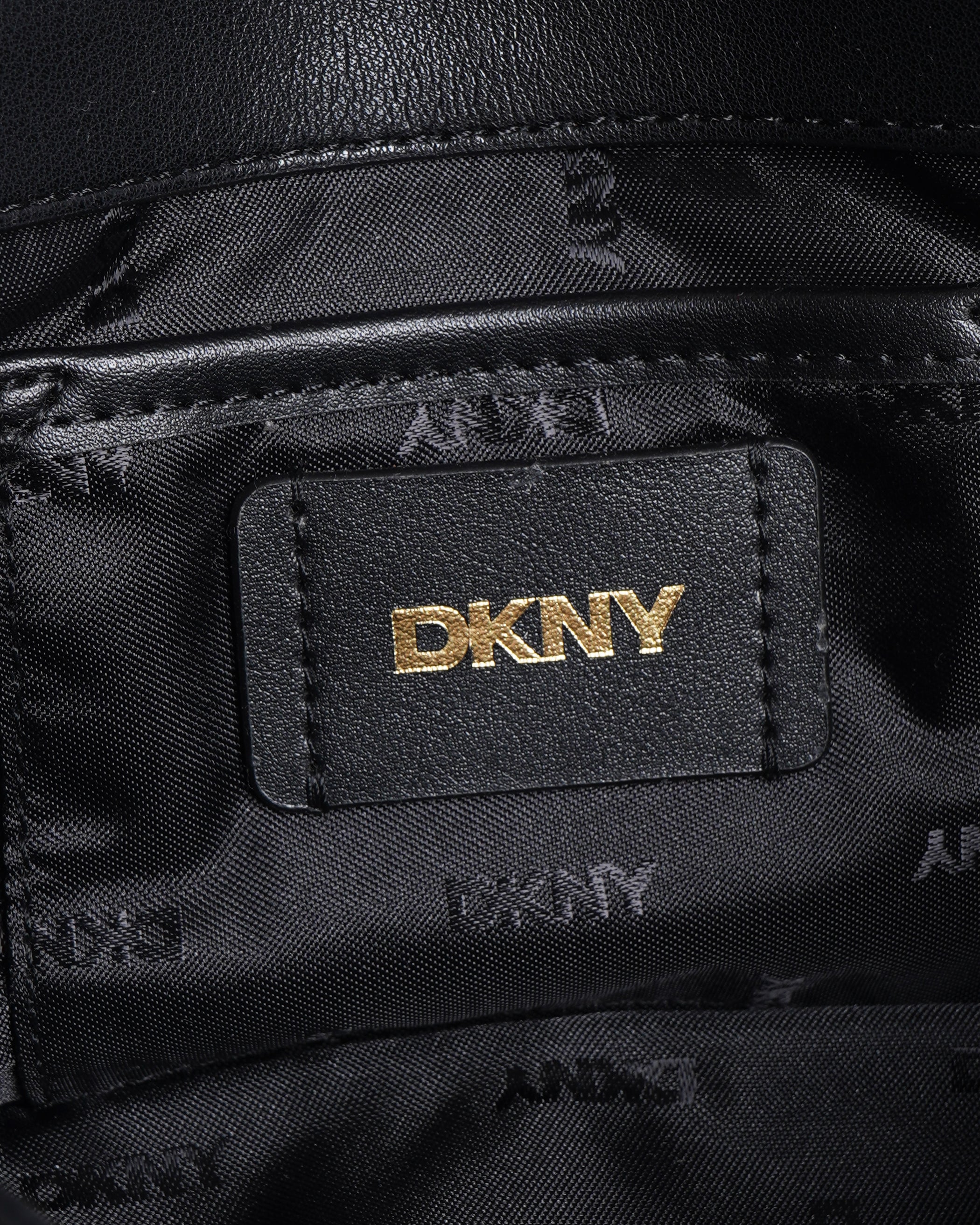 DKNY black croc embossed Adria Clutch Bag with Crossbody Strap