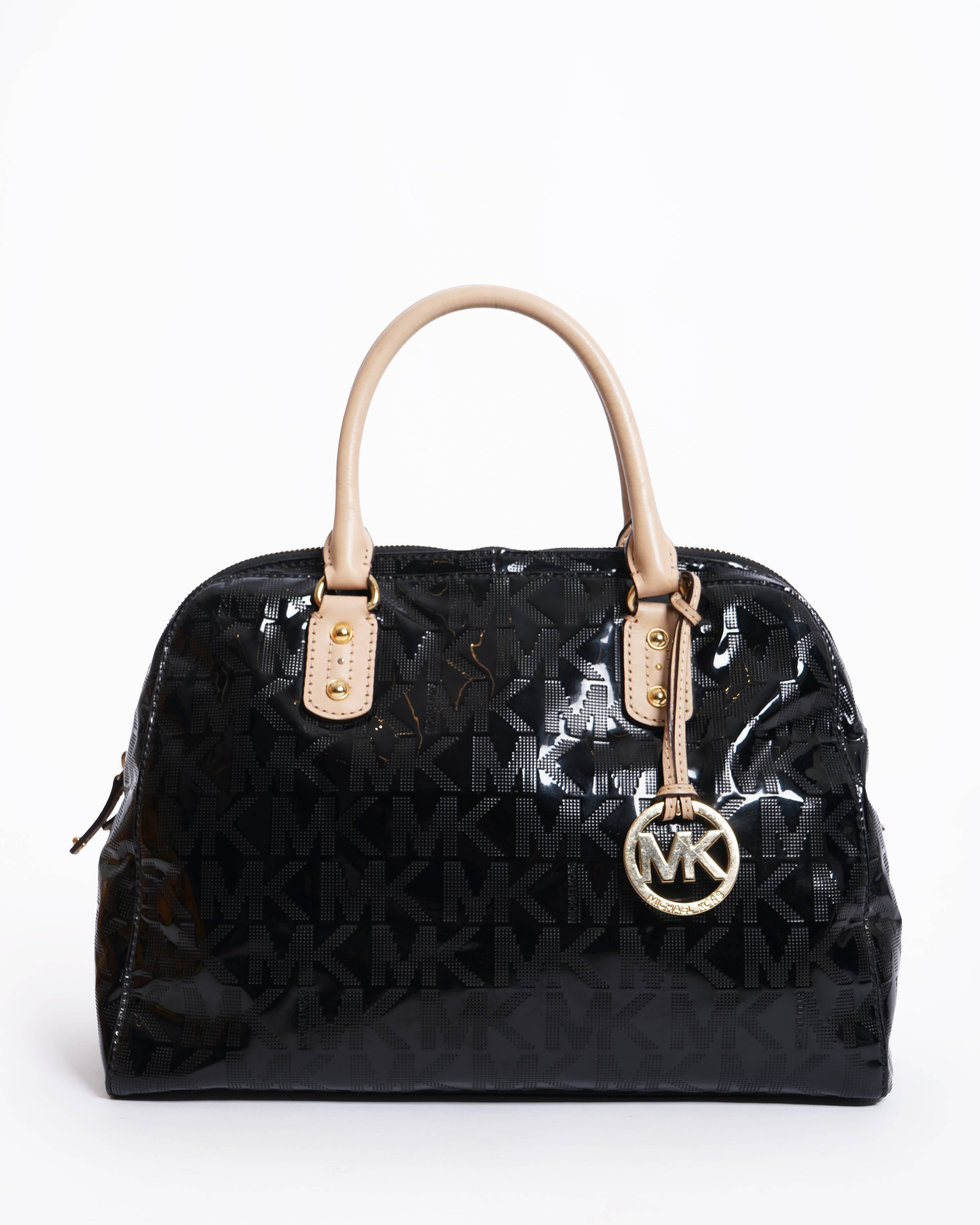 Michael Kors Black signature patent leather HandBag